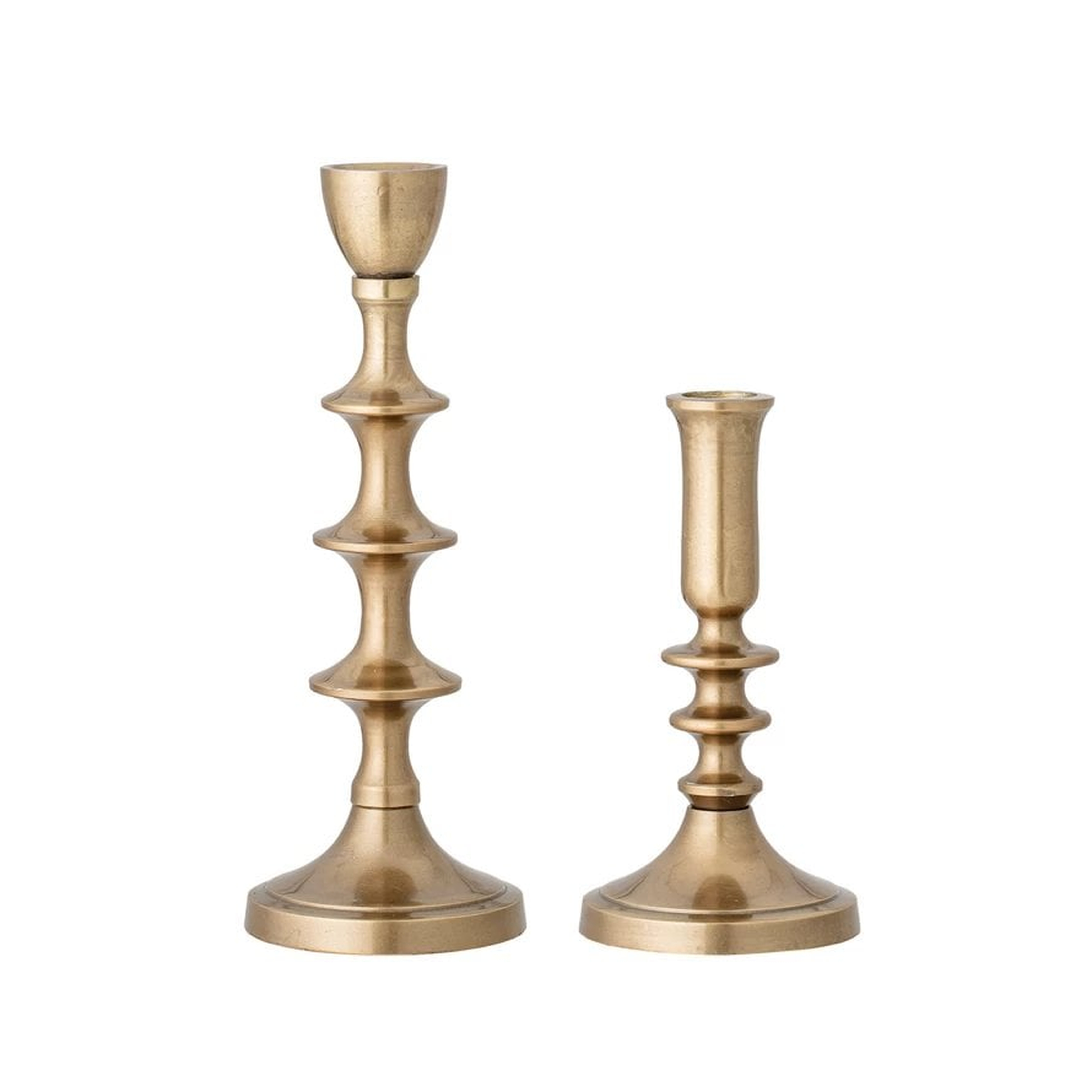 Decorative Taper Candle Holders, Gold, Set of 2 - Nomad Home