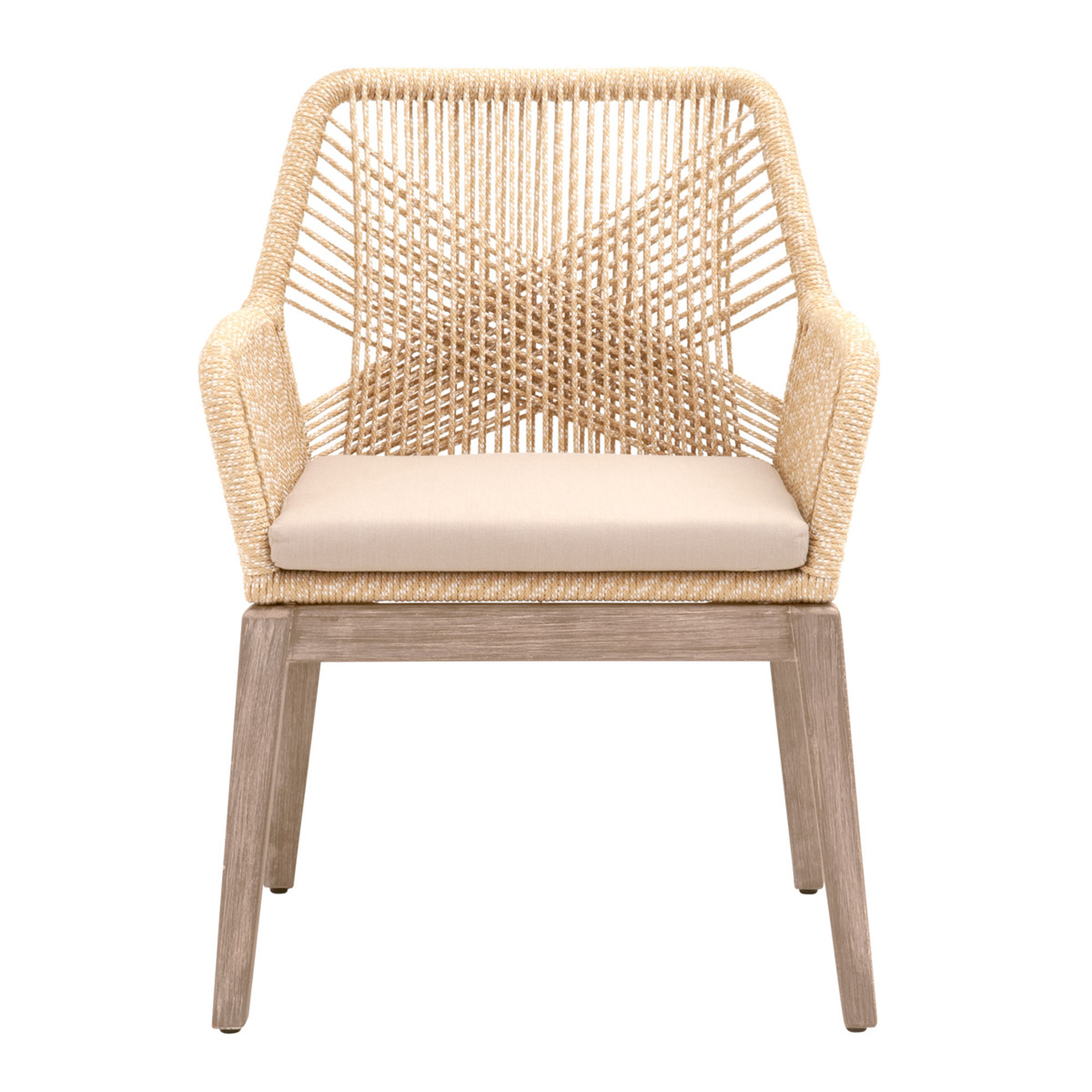 Loom Arm Chair, Sand & Gray Mahogany, Set of 2 - Alder House