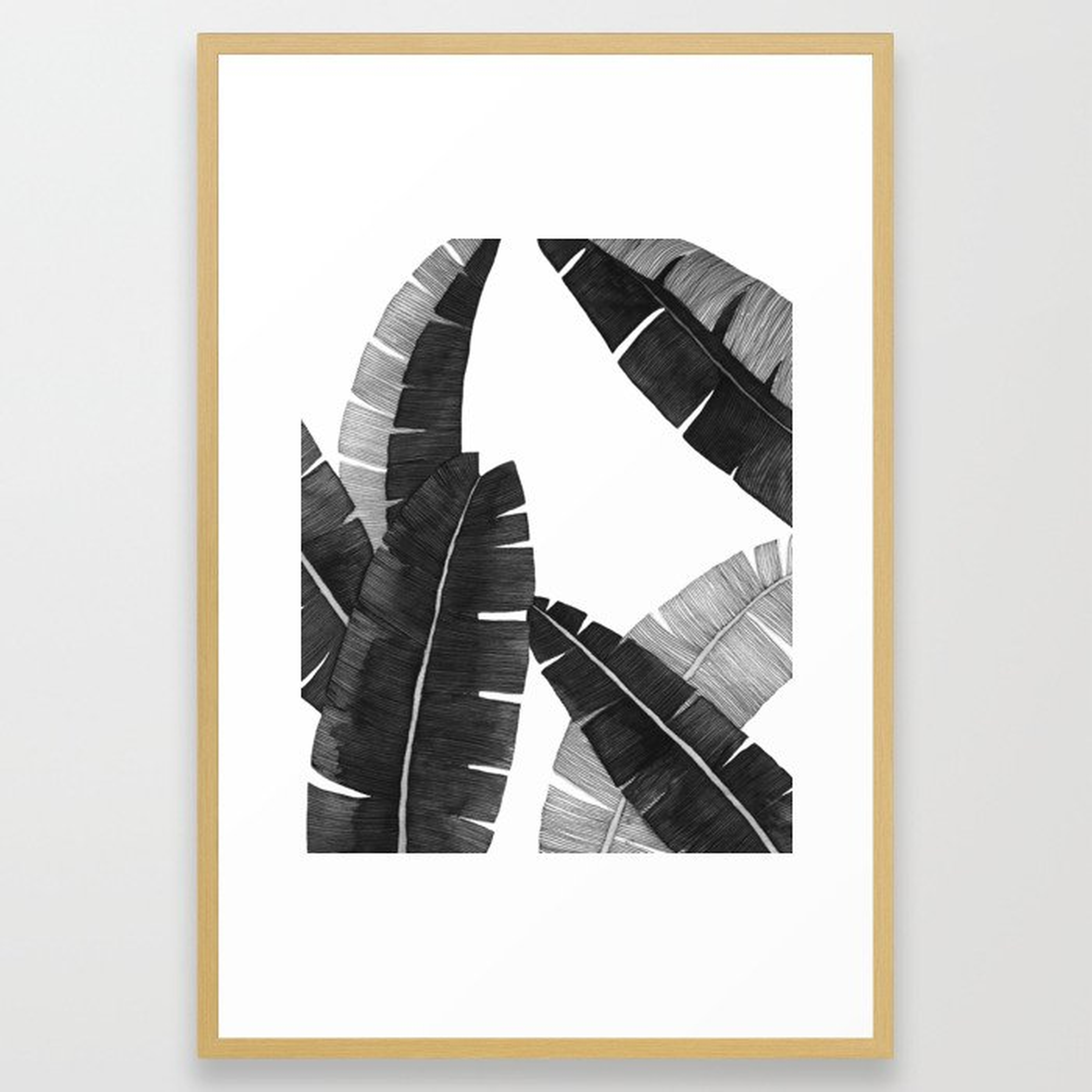 Banana Leaves BW Framed Art Print - Society6