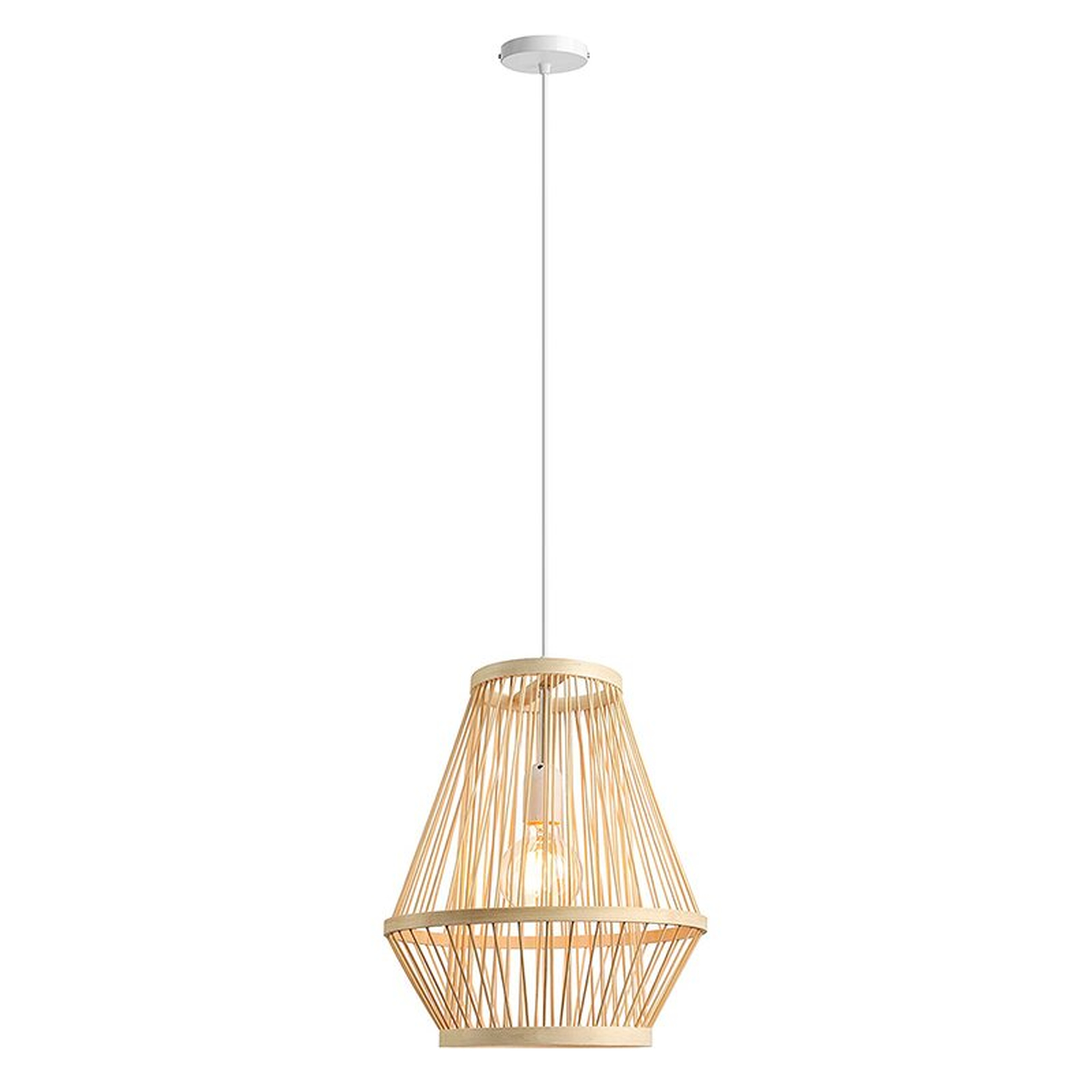 Bamboo Chandelier, Natural Chandelier Woven Hanging Ceiling Light 30CM/11.81 Inches, Used In Dining Room, Kitchen, Living Room - Wayfair