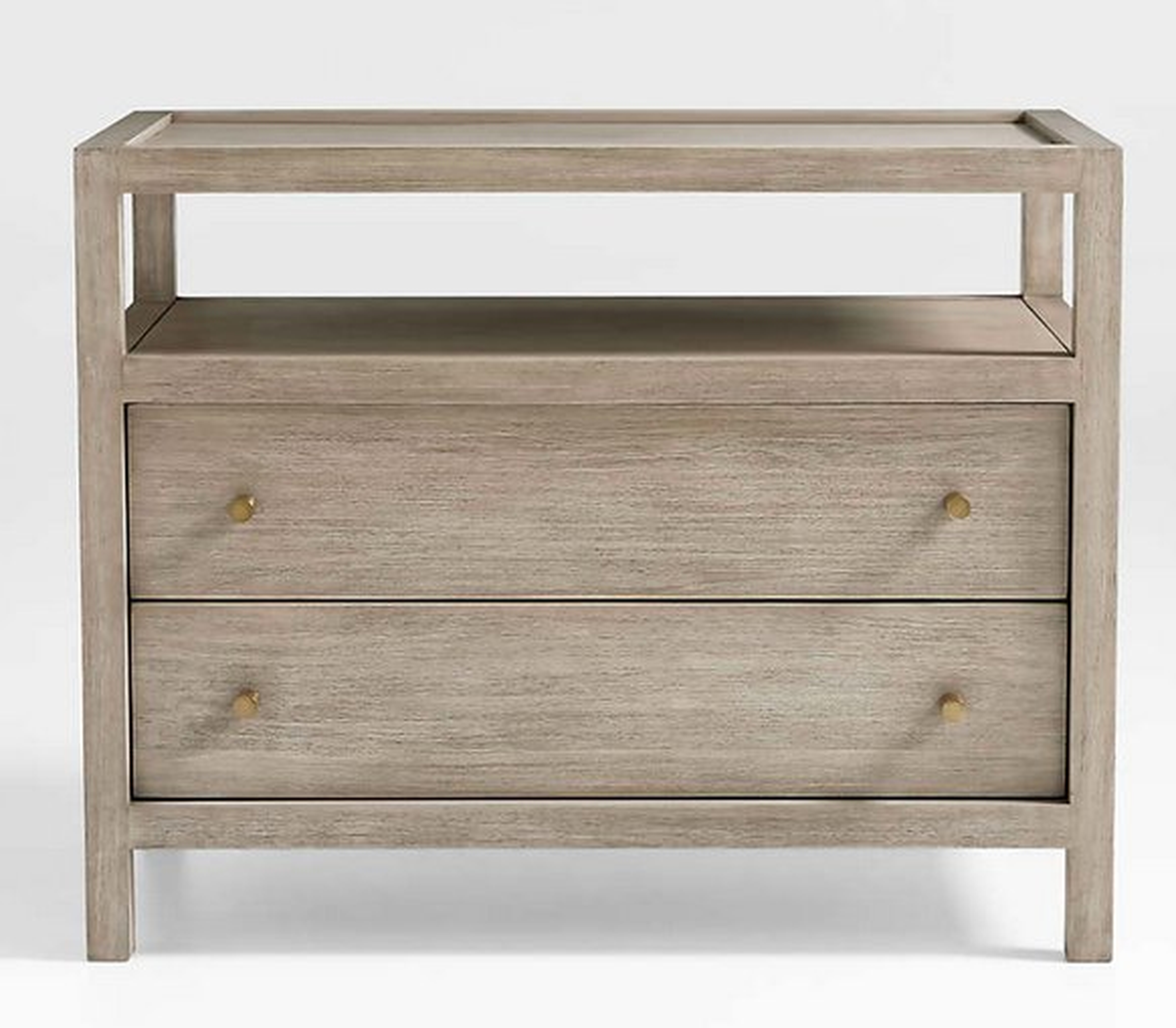 Keane Weathered Natural Wood Charging Nightstand - Crate and Barrel