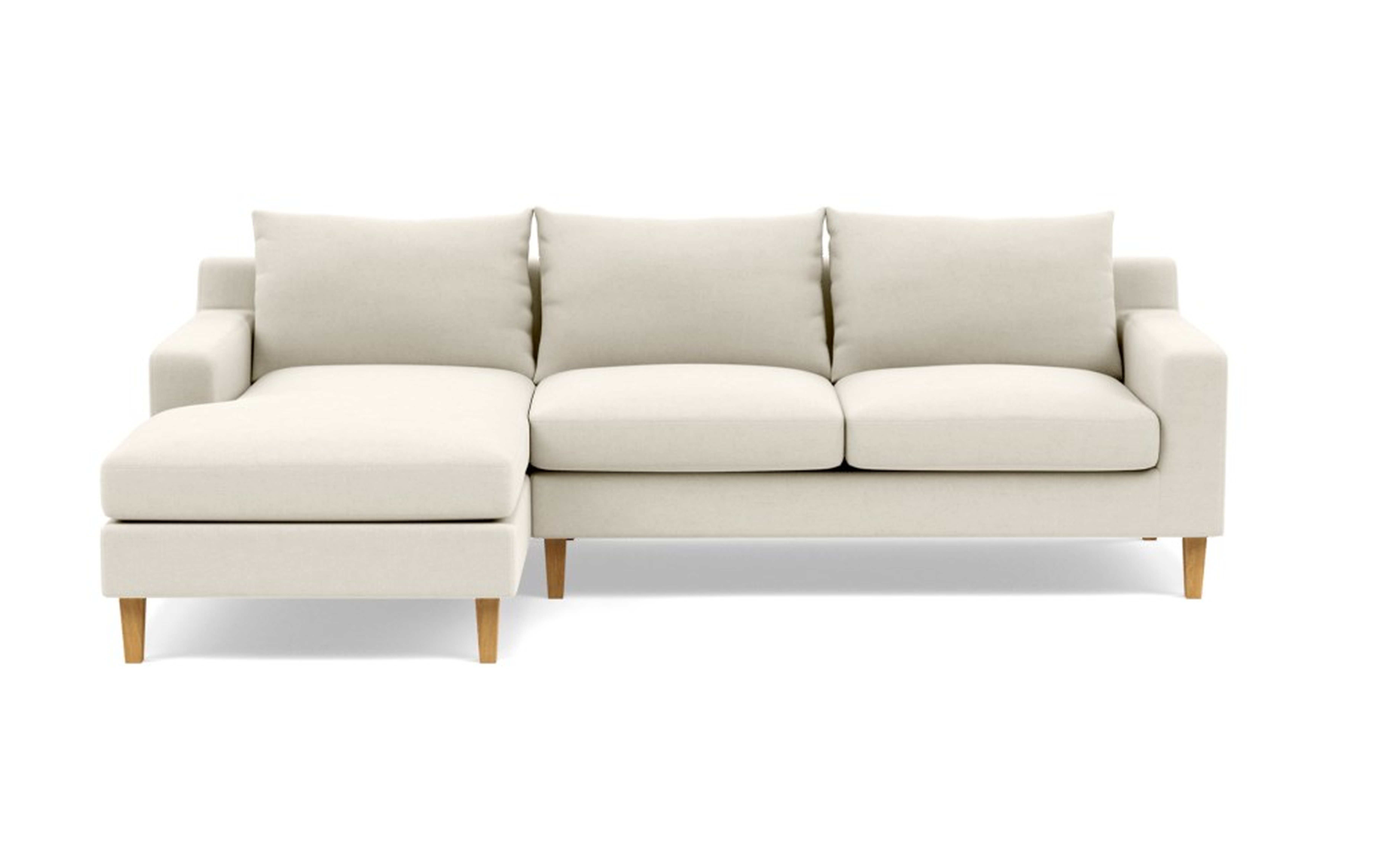 SLOAN Sectional Sofa with Left Chaise Chalk Heathered Weave - Interior Define