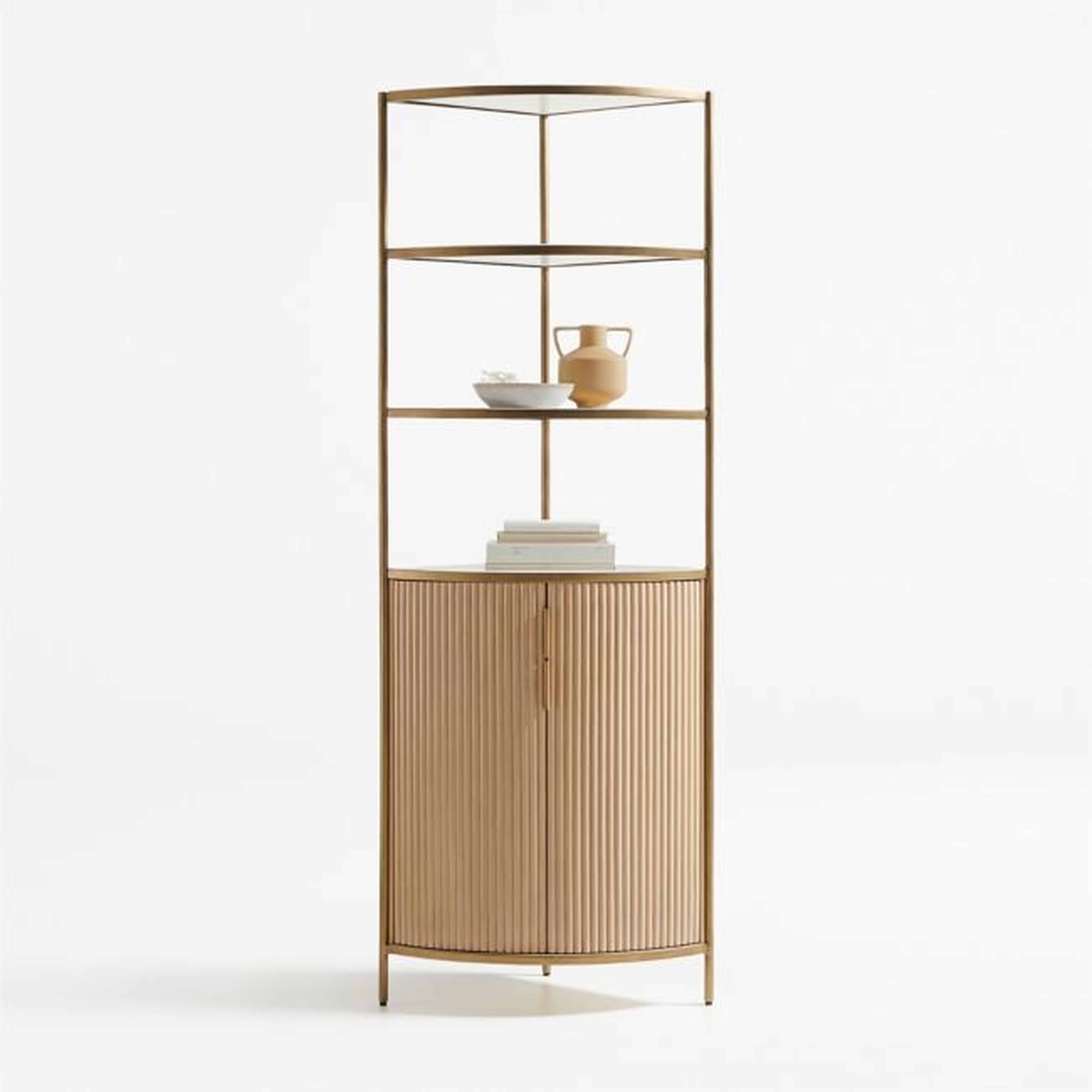 Fayette Corner Bookcase with Storage - Crate and Barrel