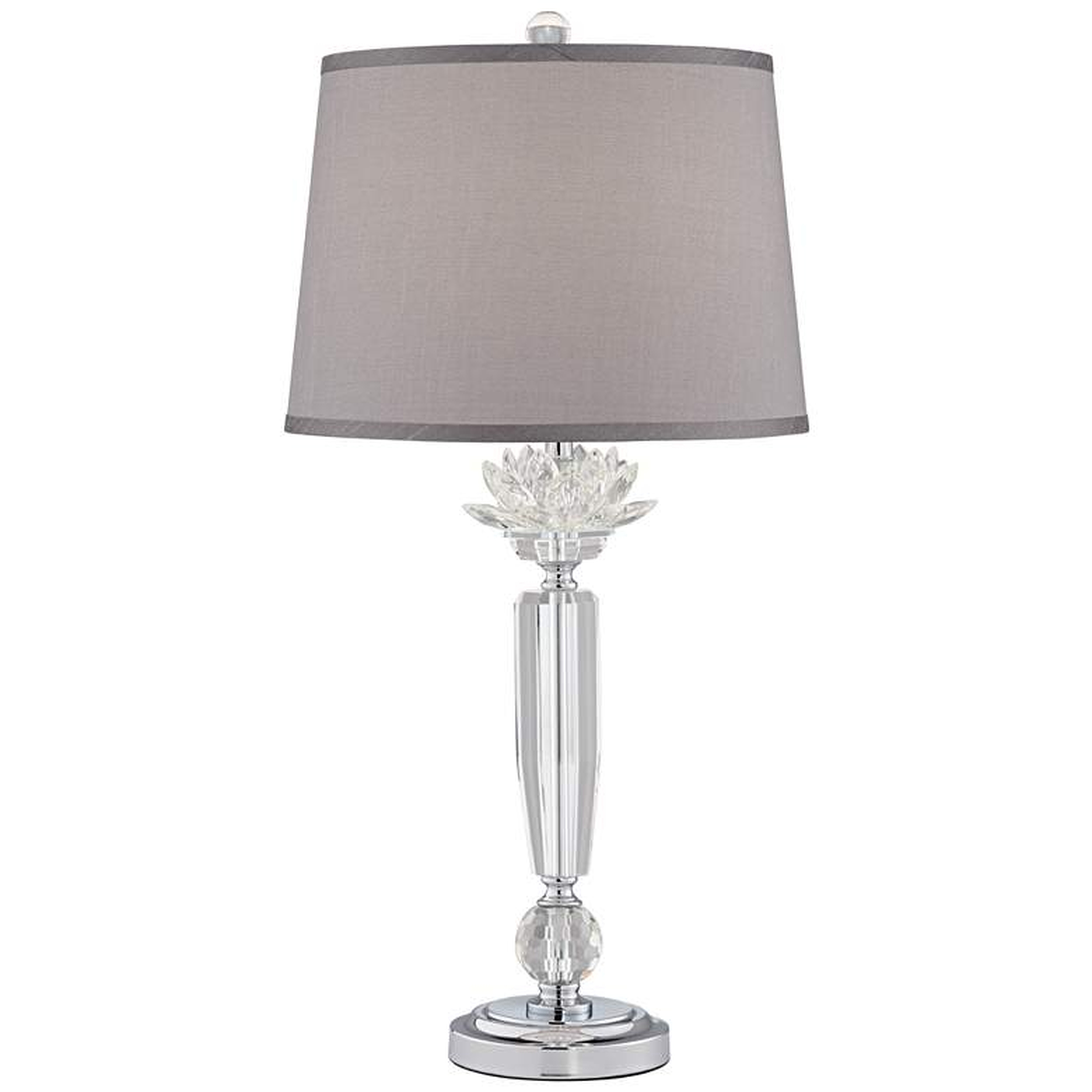 Olivia Crystal Table Lamp with Gray Shade - Style # 53X56 - Lamps Plus