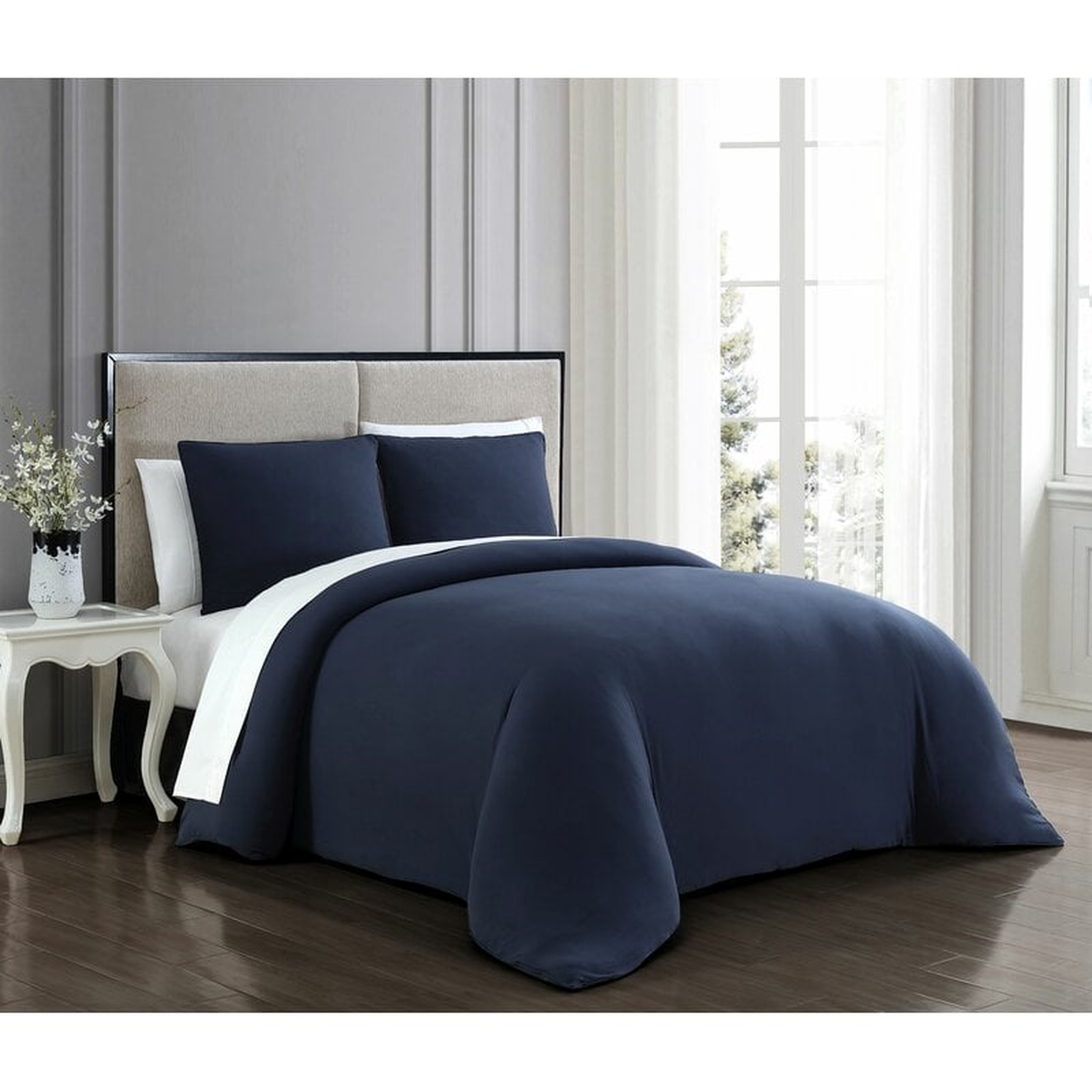 Queen Comforter + 2 Shams Navy Lemoine Comforter Set - Wayfair