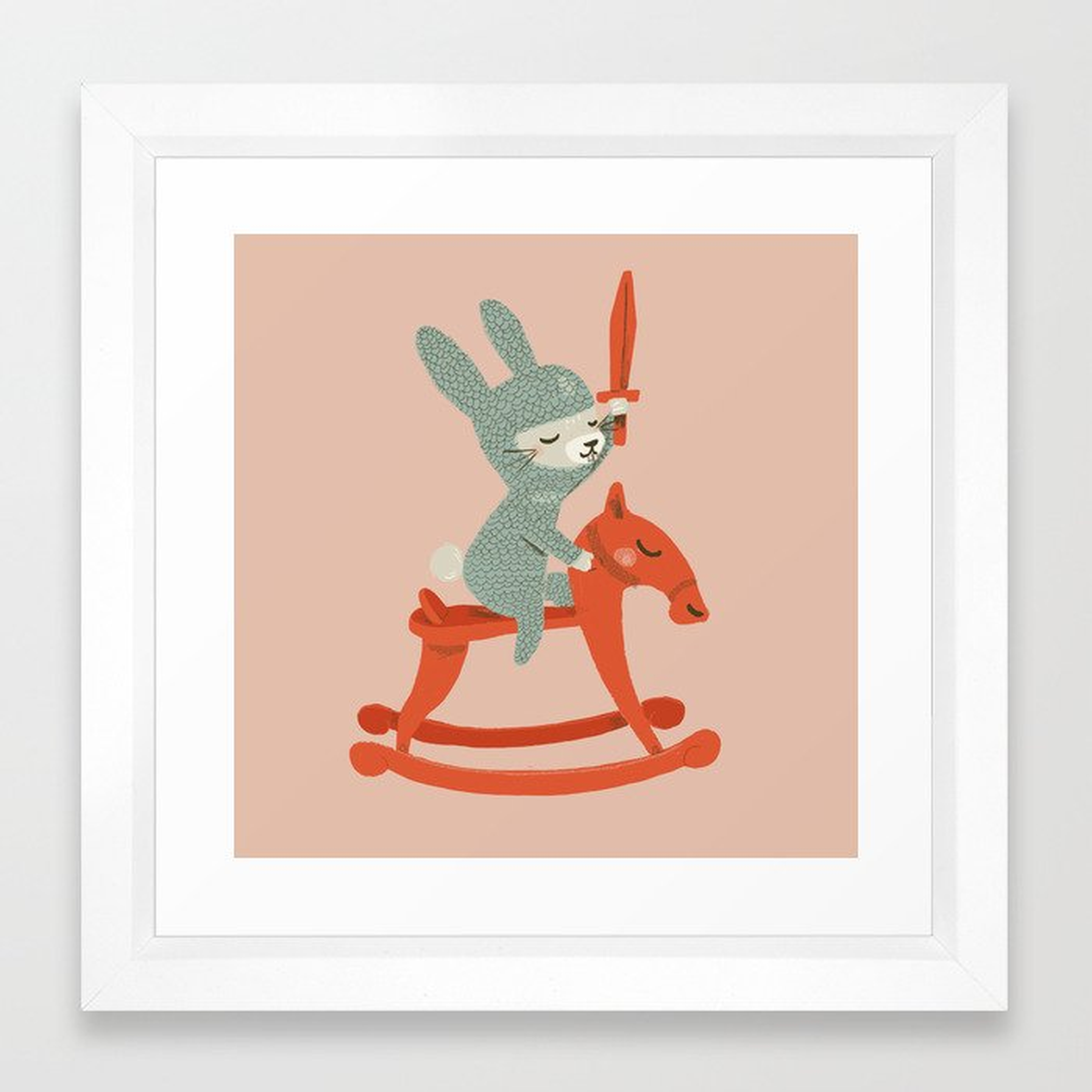 Rabbit Knight Framed Art Print - Society6