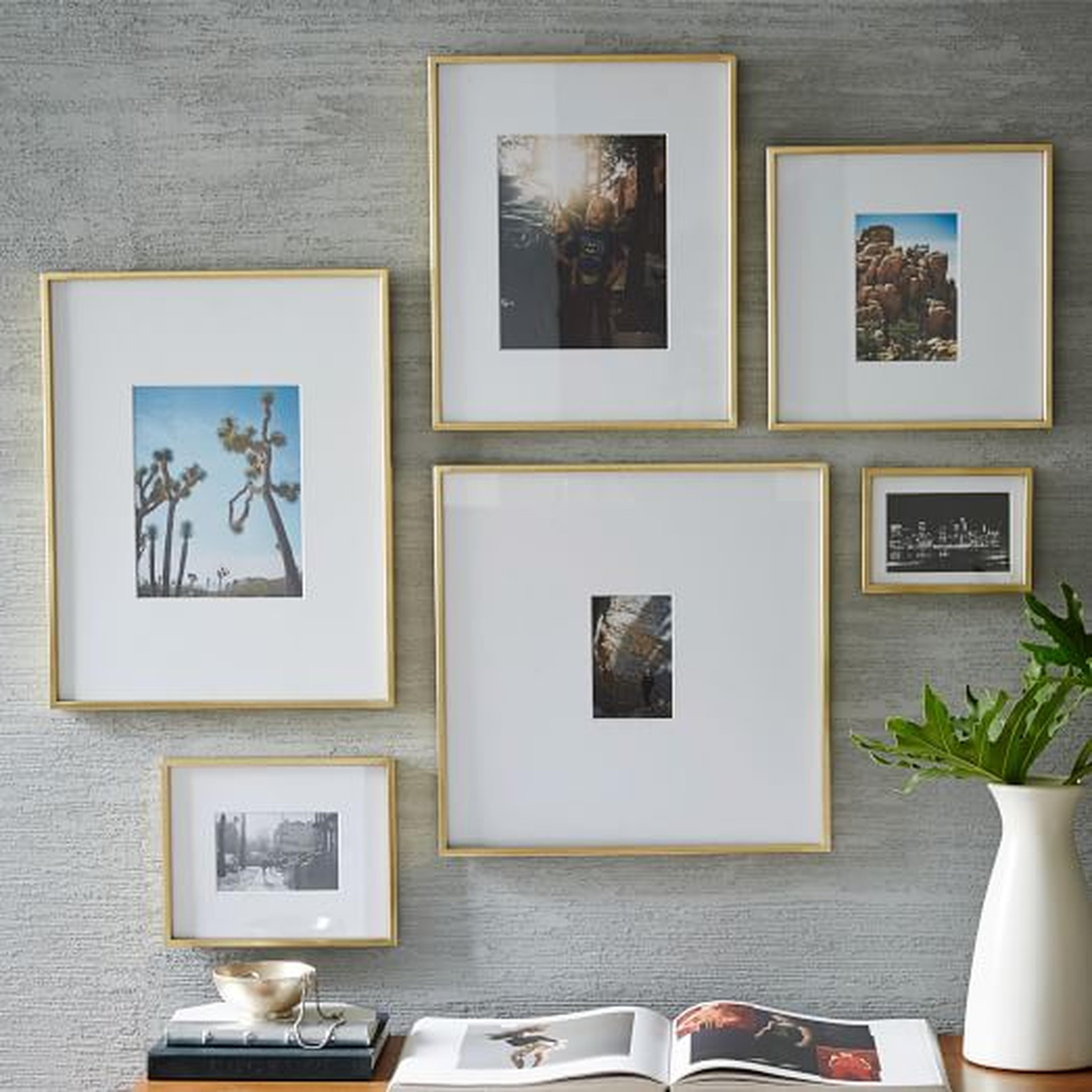 Gallery Frame, Polished Brass, 8" x 10" (15" x 19" without mat) / 15.5" x 19.5" Frame Size - Crate and Barrel