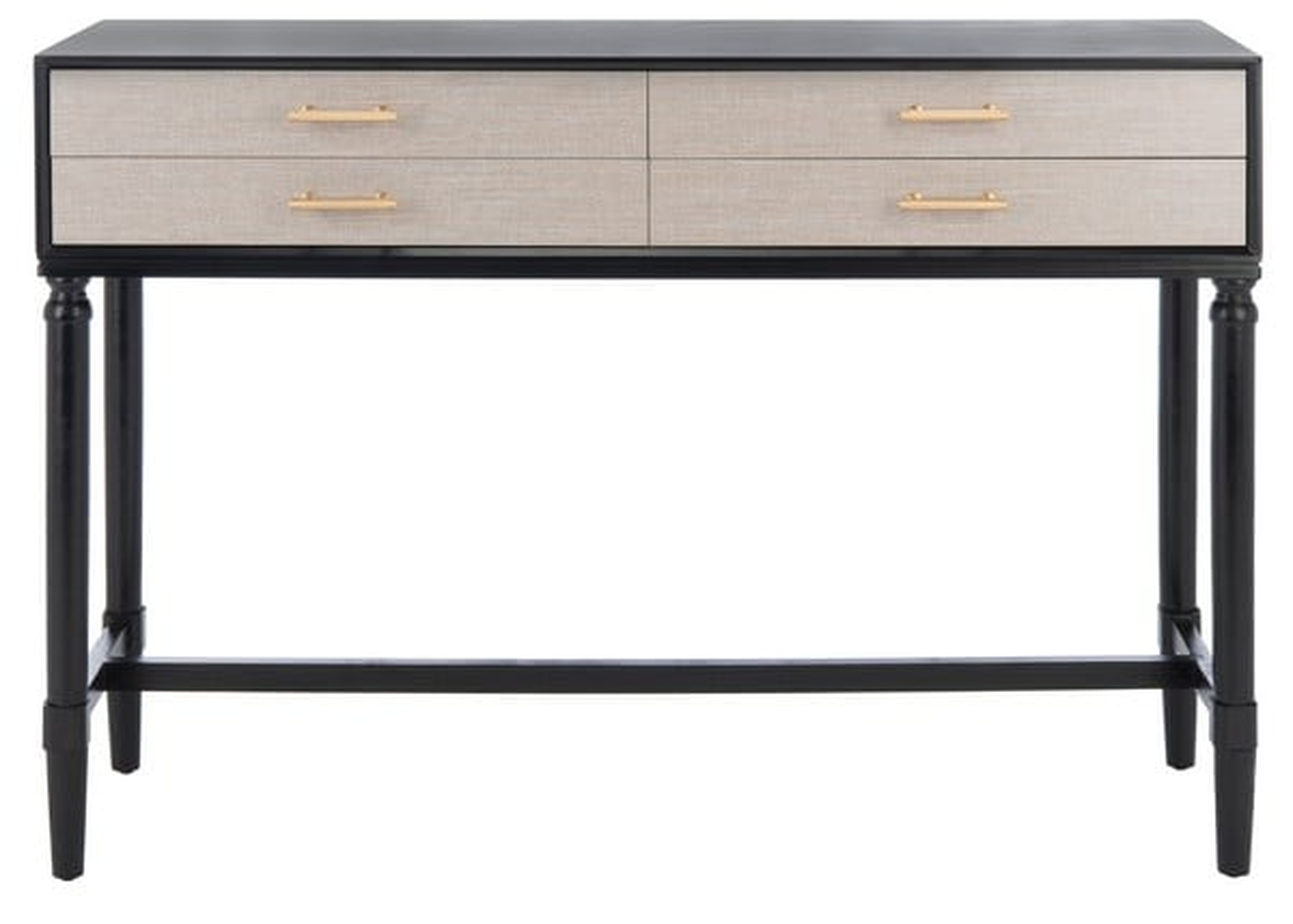 Estella 4 Drawer Console Table - Black - Safavieh - Safavieh