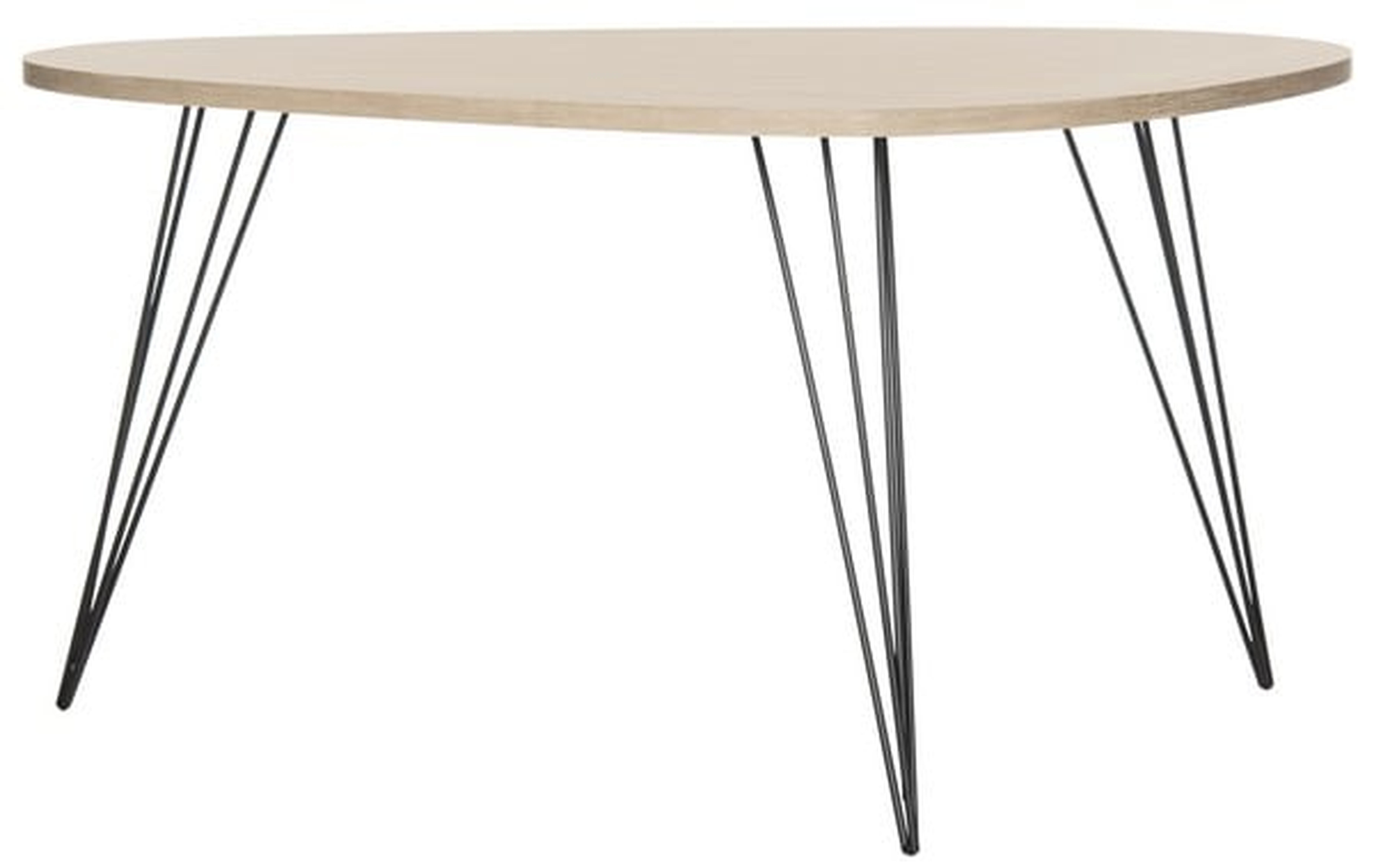 Rocco Retro Mid Century Wood Coffee Table - Light Oak/Black - Safavieh - Safavieh