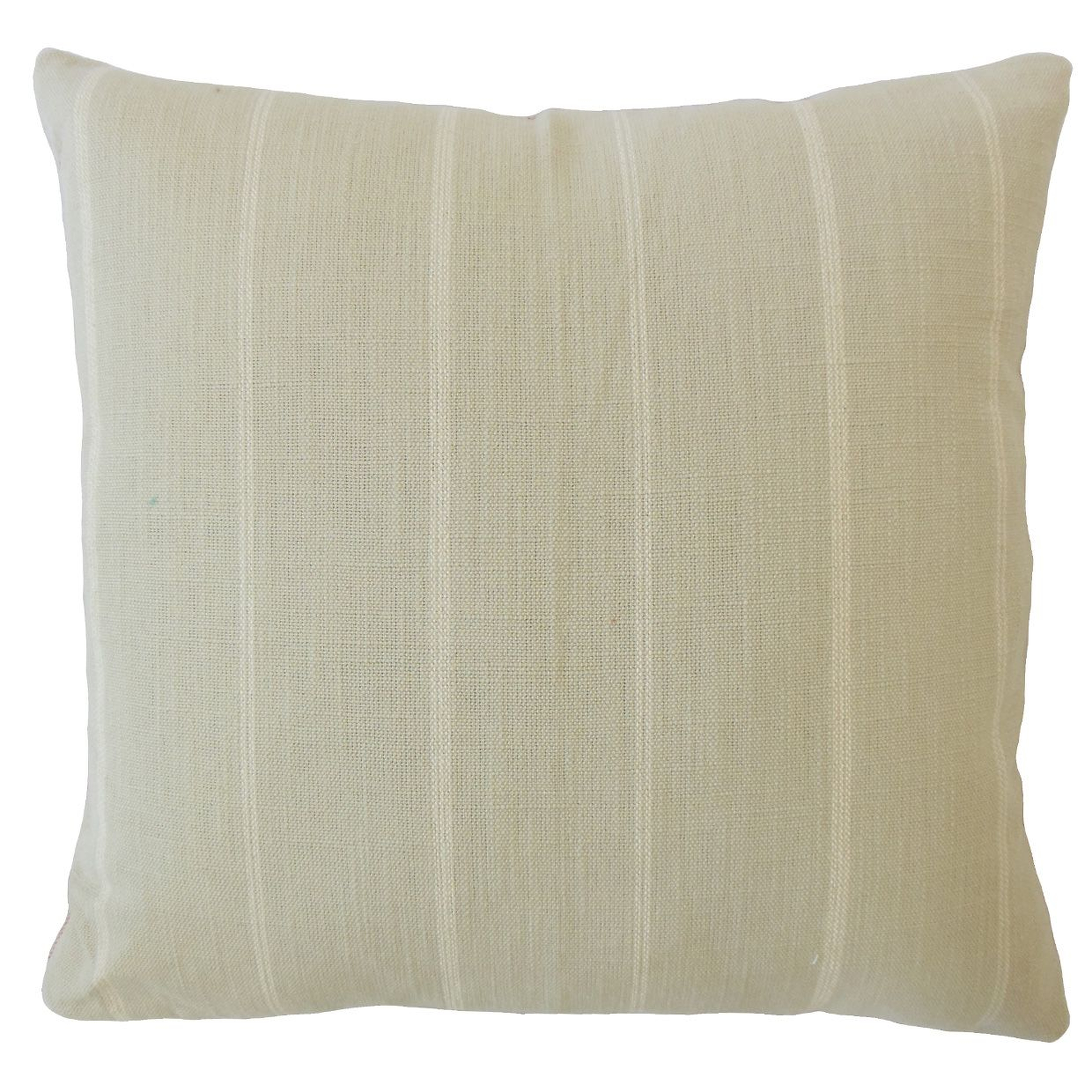 Tailored Stripe Pillow, Dove, 20" x 20" - Havenly Essentials