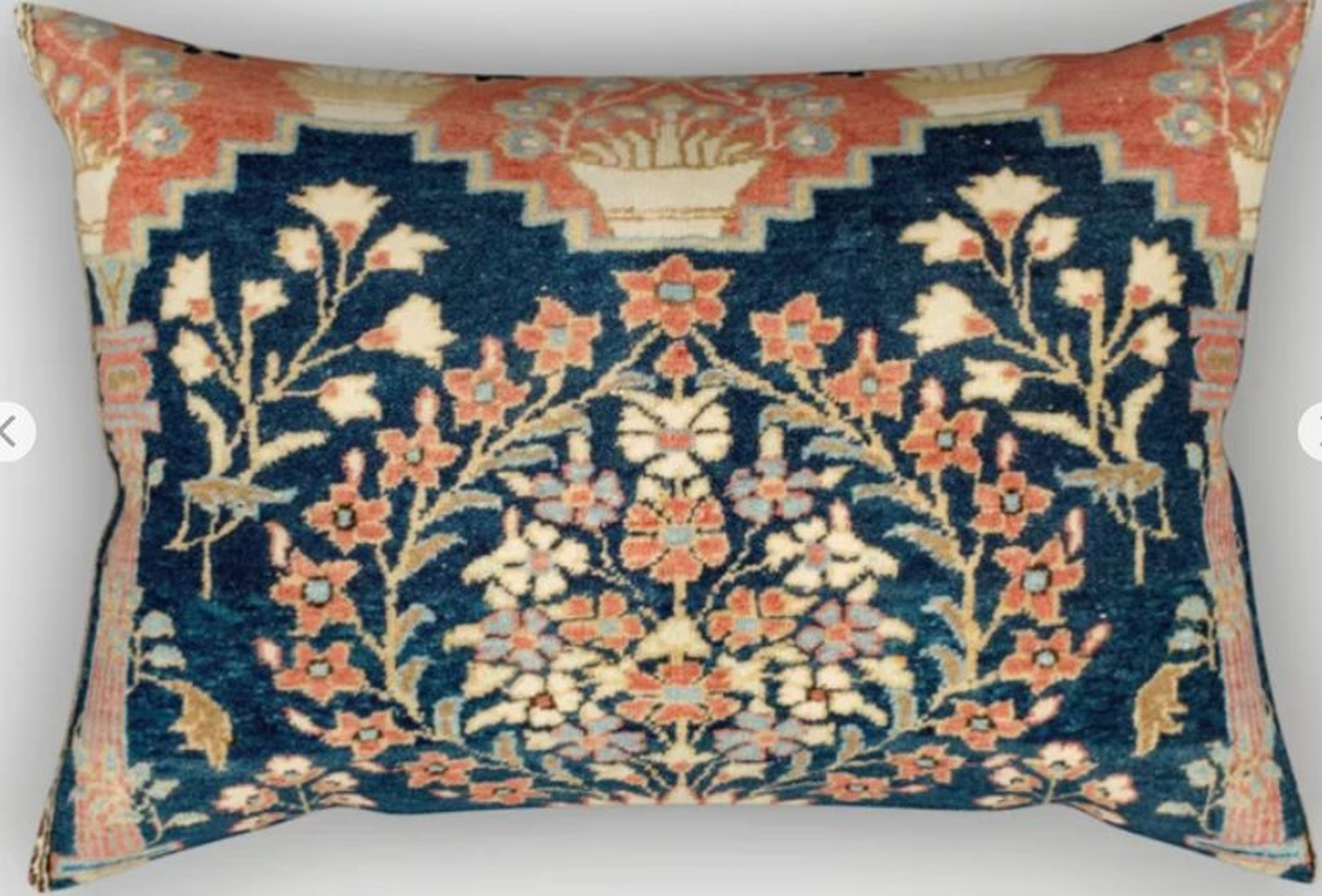Kashan Poshti Antique Central Persian Rug Print Rectangular Pillow - Society6