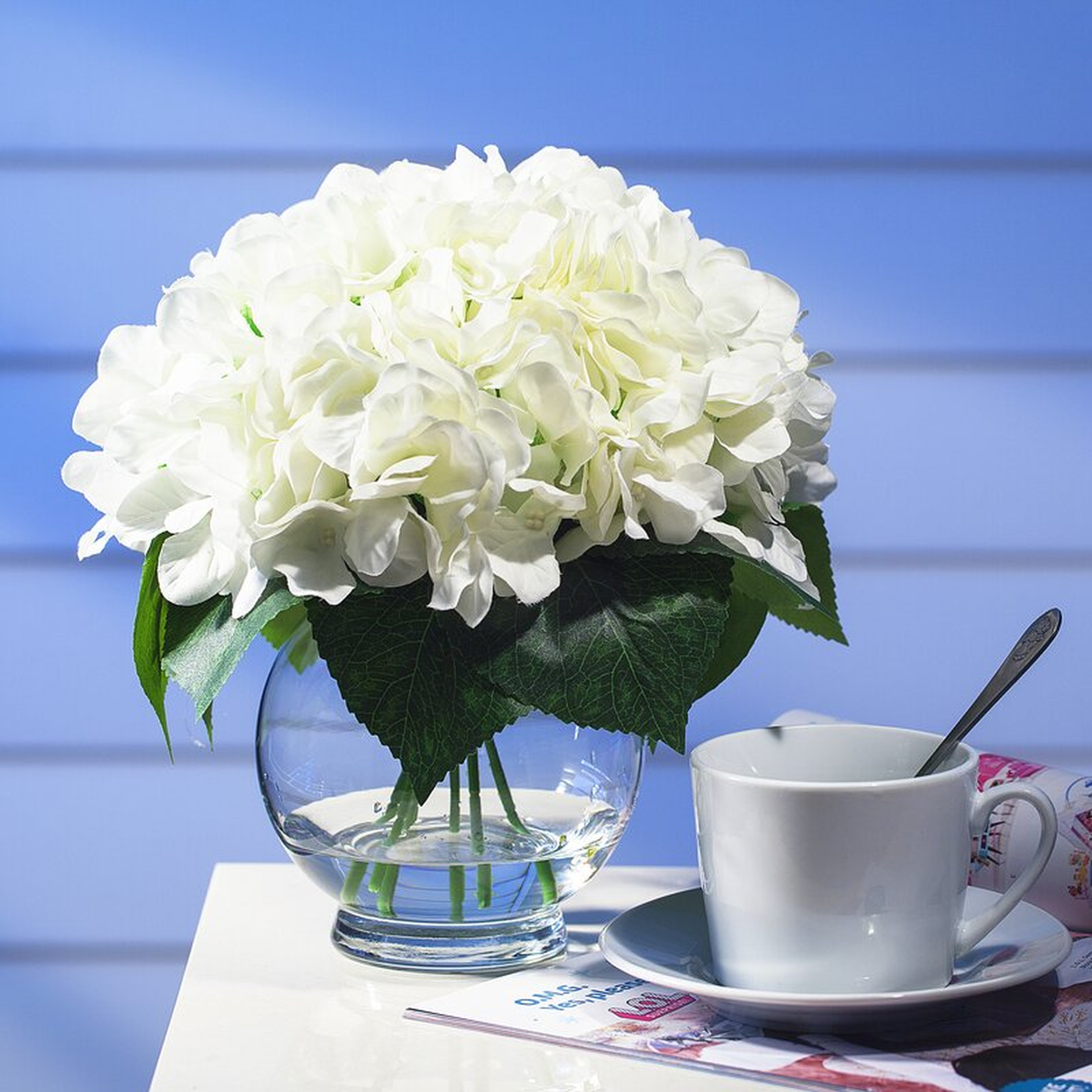 Hydrangea Floral Arrangements in Vase - Wayfair