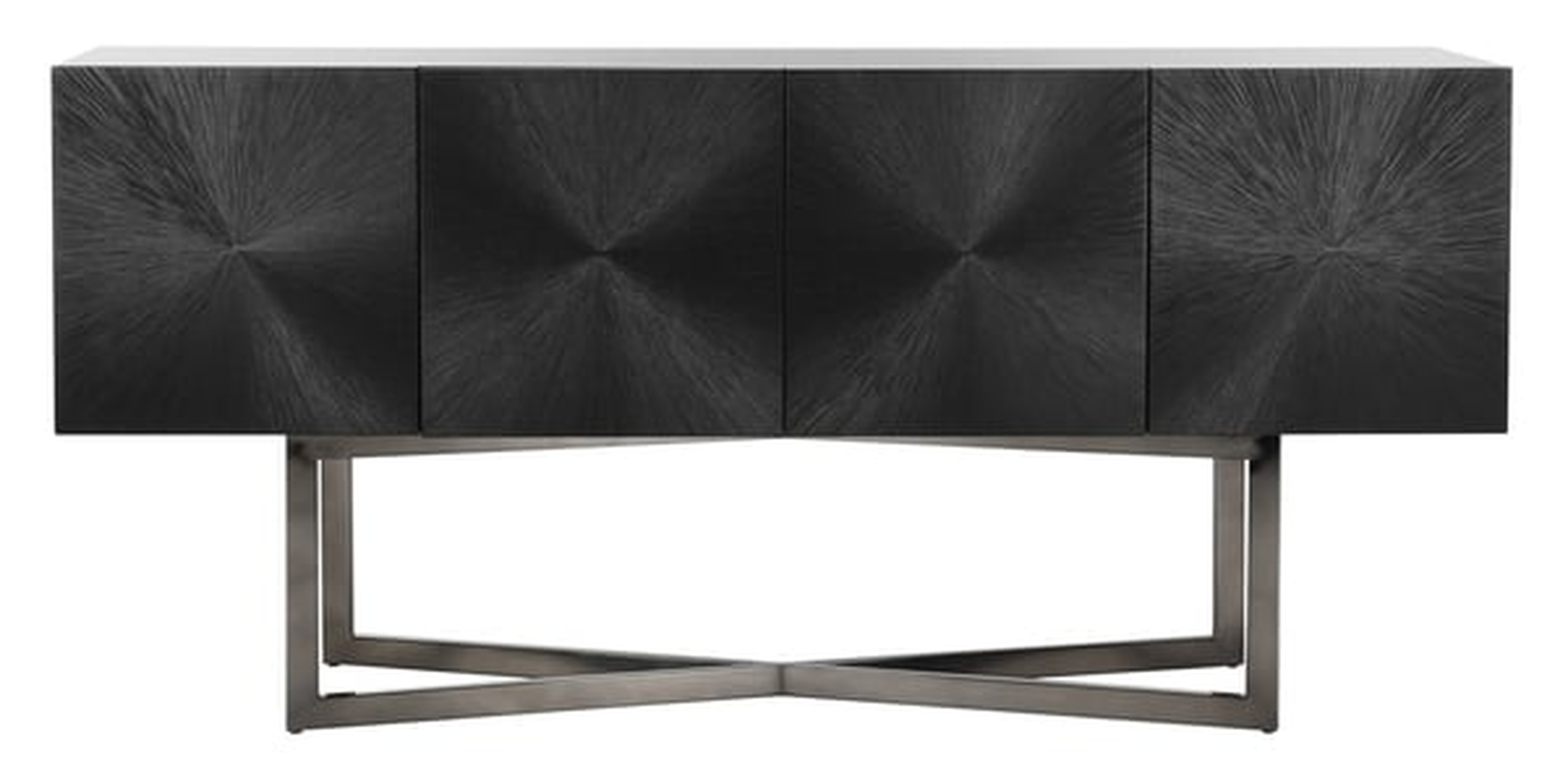 Zena Black Nickel Buffet - Wenge Oak - Arlo Home - Safavieh