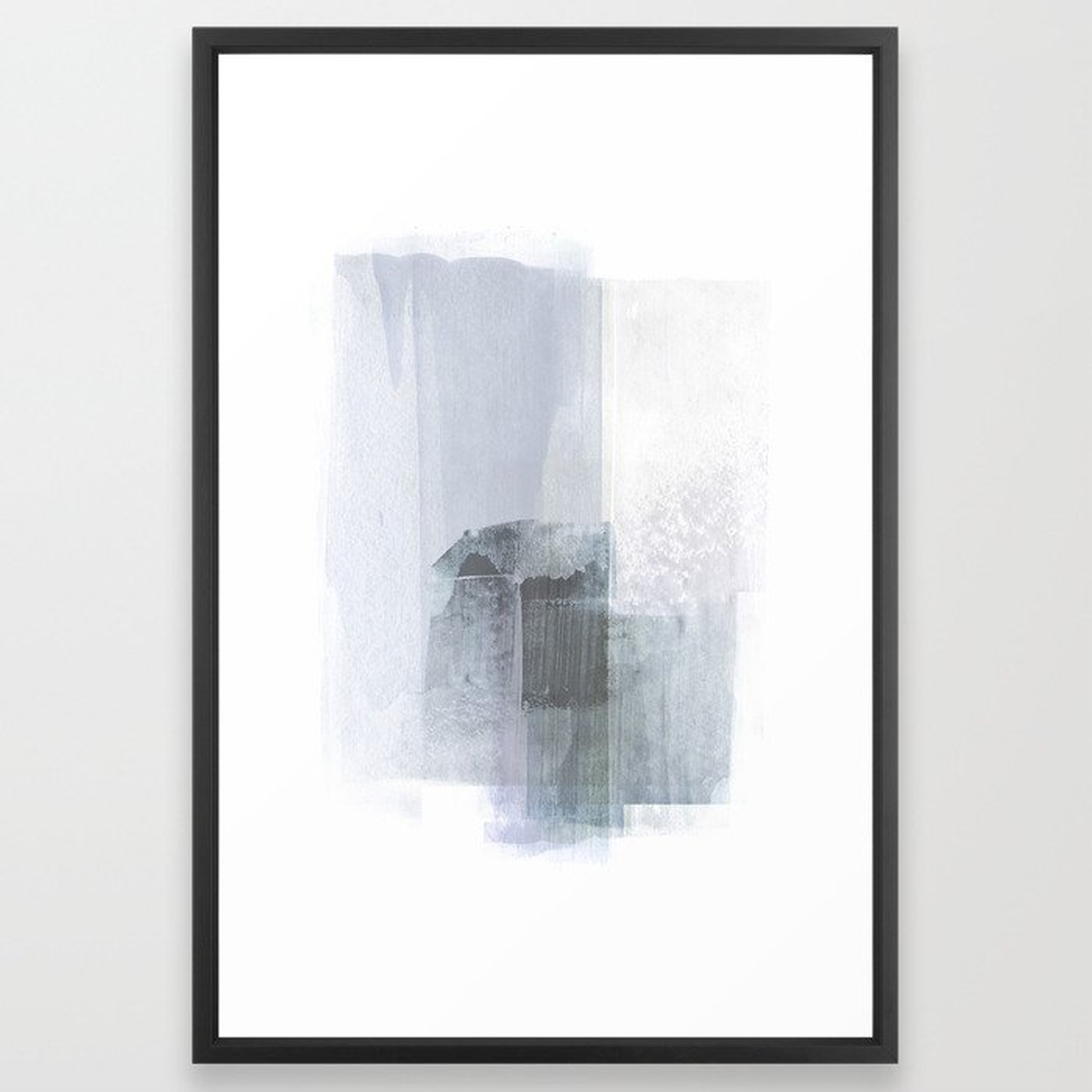Blue Grey Minimalist Abstract Painting Framed Art Print by GalleryJ9 - Society6