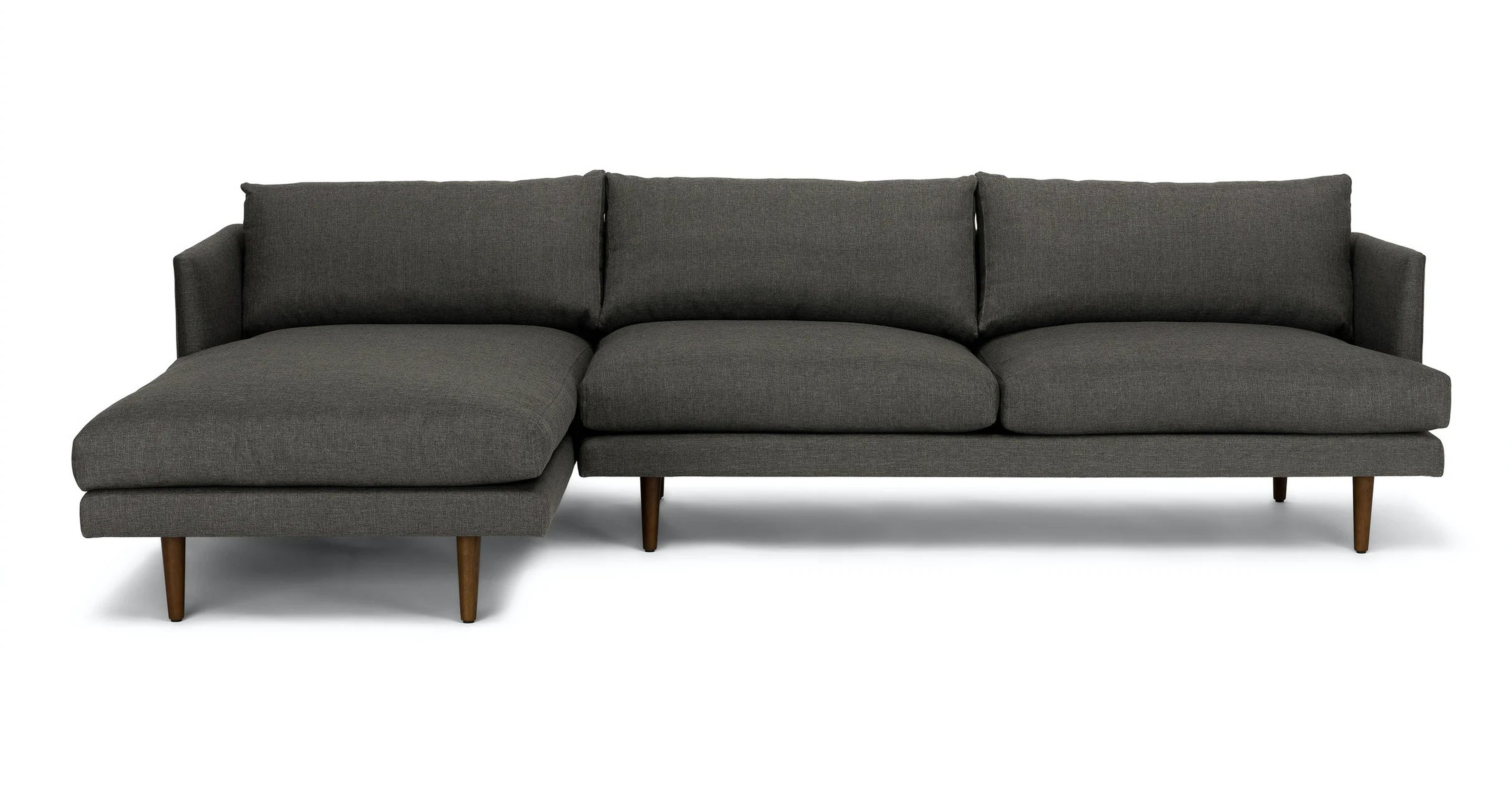 Burrard Left Sectional Sofa, Graphite Gray - Article