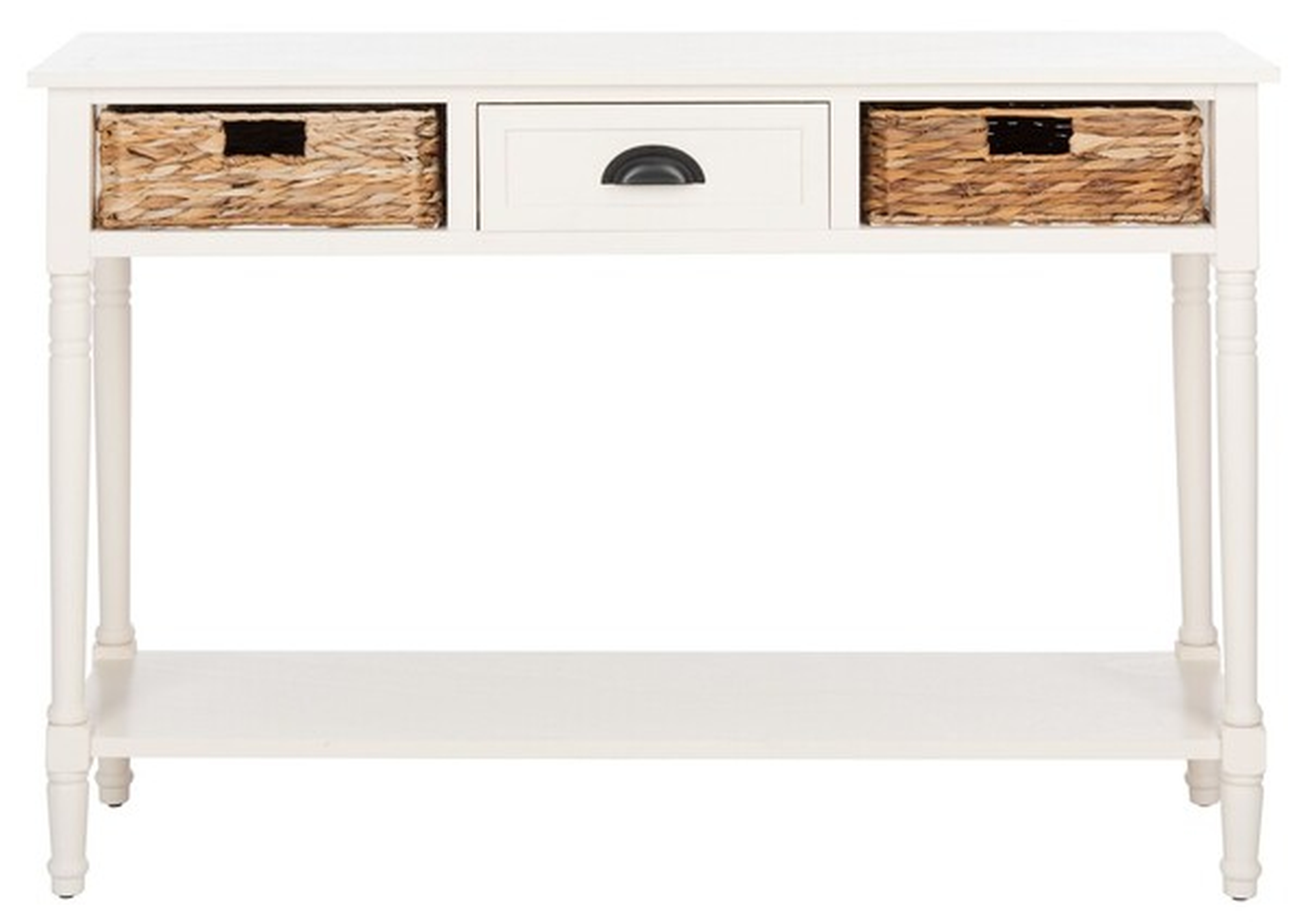 Christa Console Table With Storage - Distressed White - Safavieh - Arlo Home