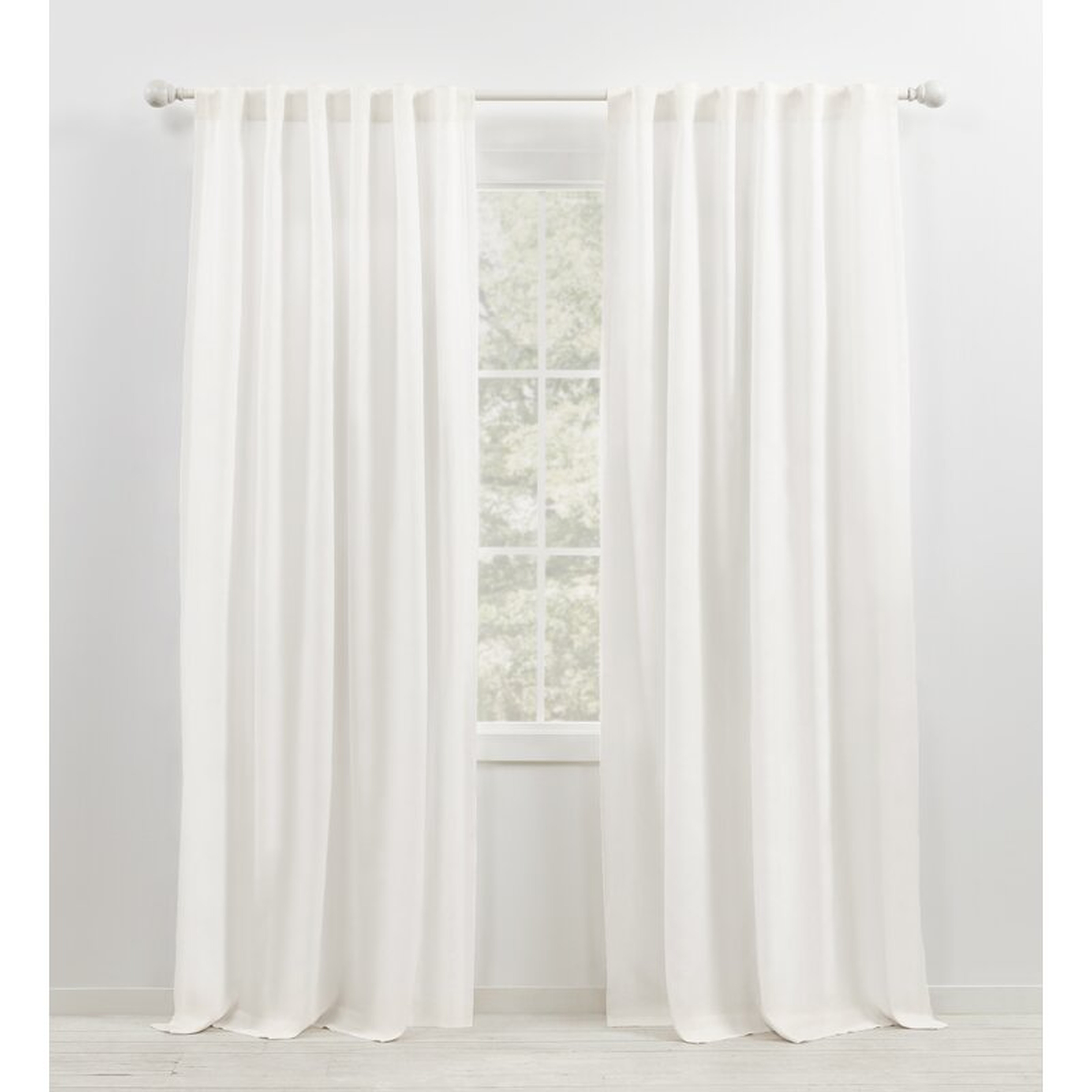 Leanne Semi-Sheer Rod Pocket Single Curtain Panel - 84" - Wayfair