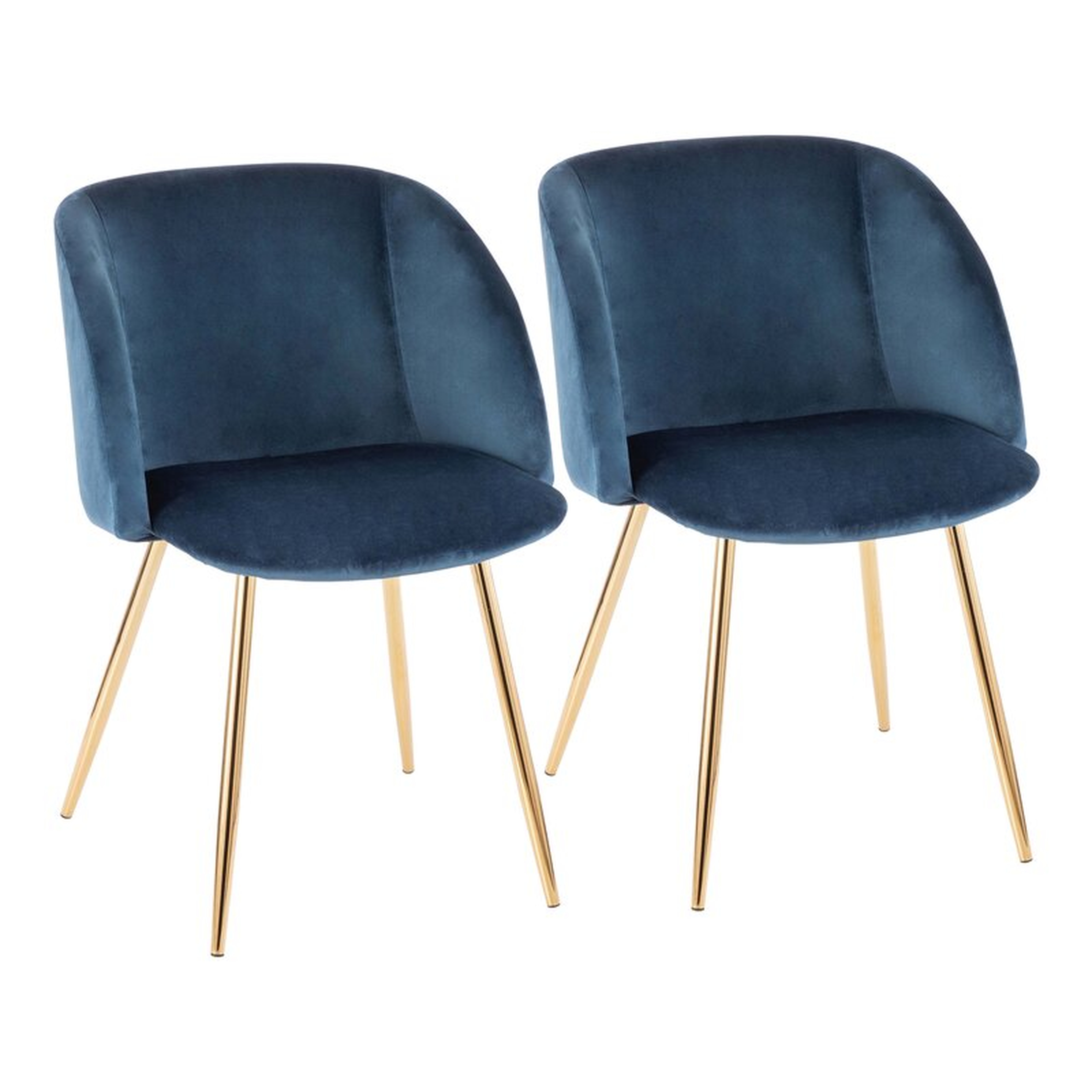 Corinne Upholstered Dining Chair - Blue, set of 2 - Wayfair