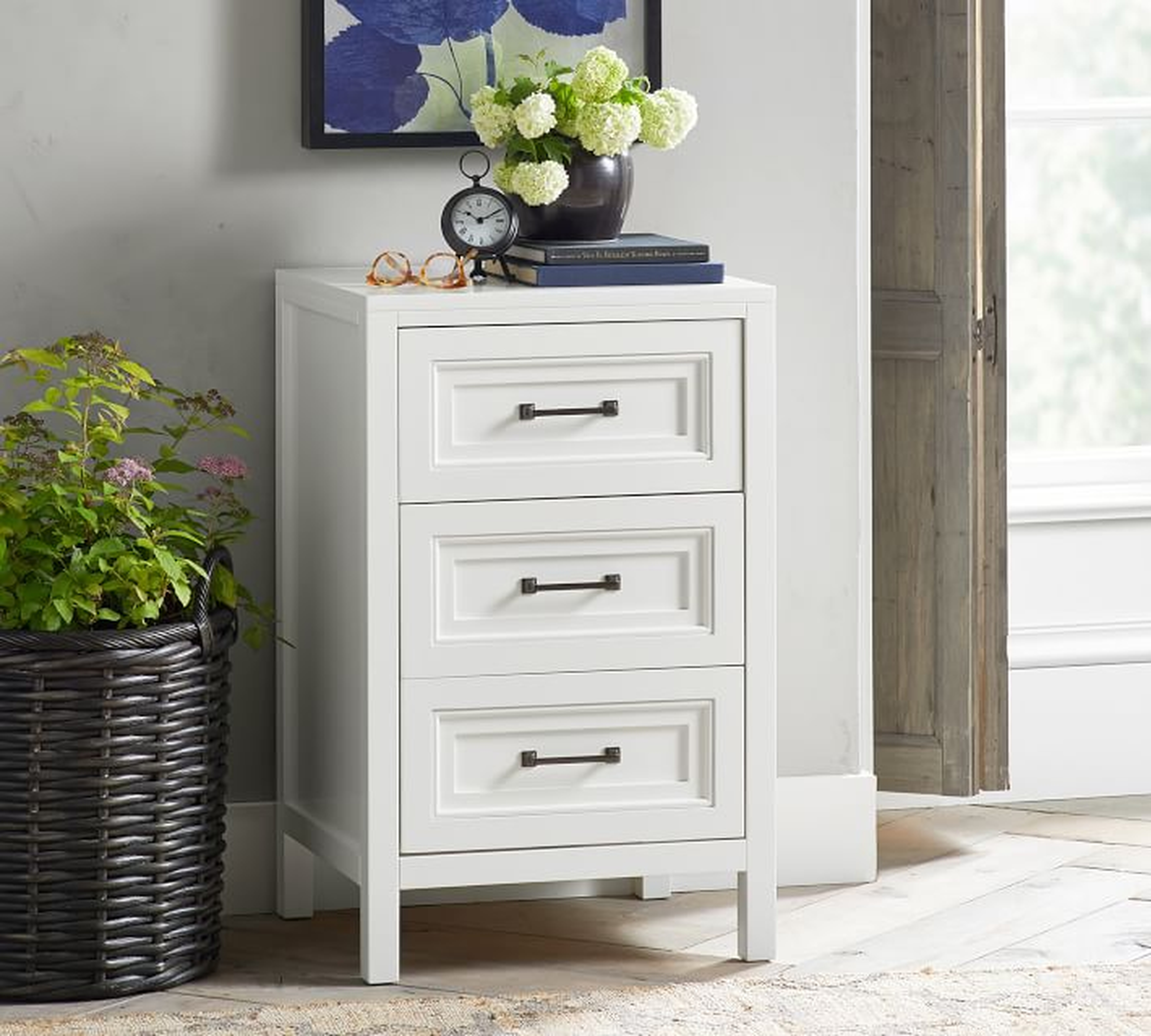 Sussex 20" 3-Drawer Nightstand, Bright White - Pottery Barn