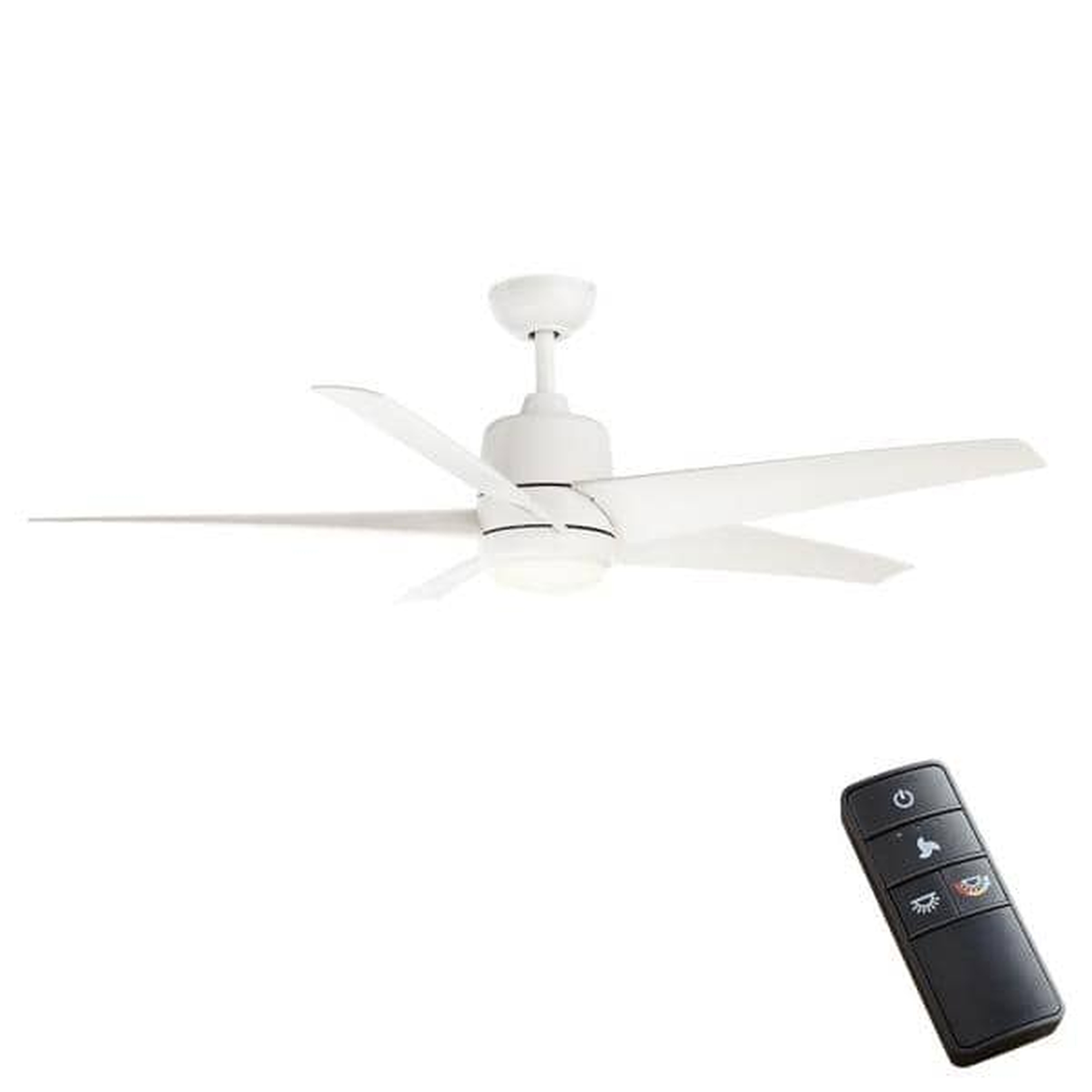 Mena 54 in. White Color Changing Integrated LED Indoor/Outdoor Matte Black Ceiling Fan with Light Kit and Remote Control - Home Depot