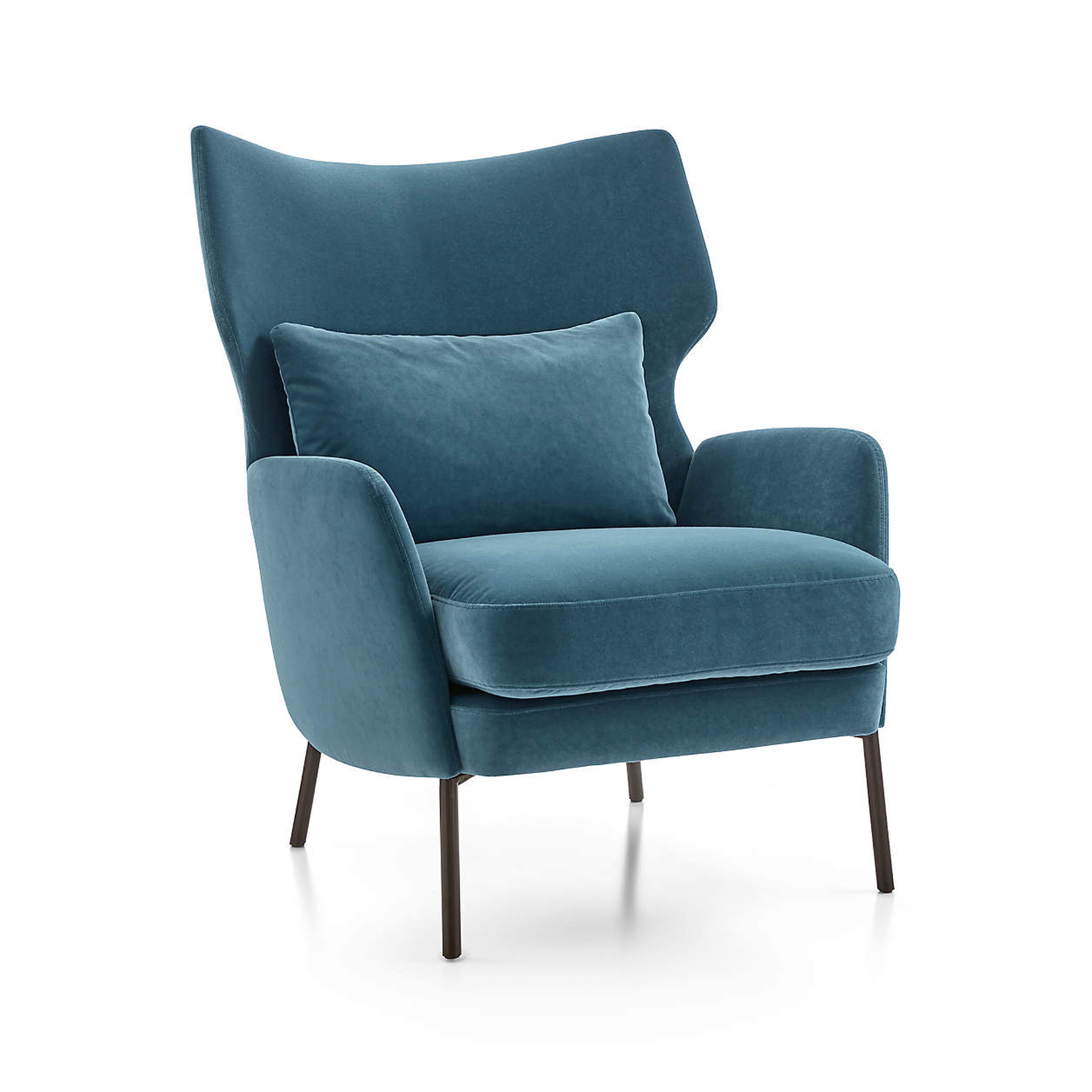 Alex Navy Blue Velvet Accent Chair - Crate and Barrel