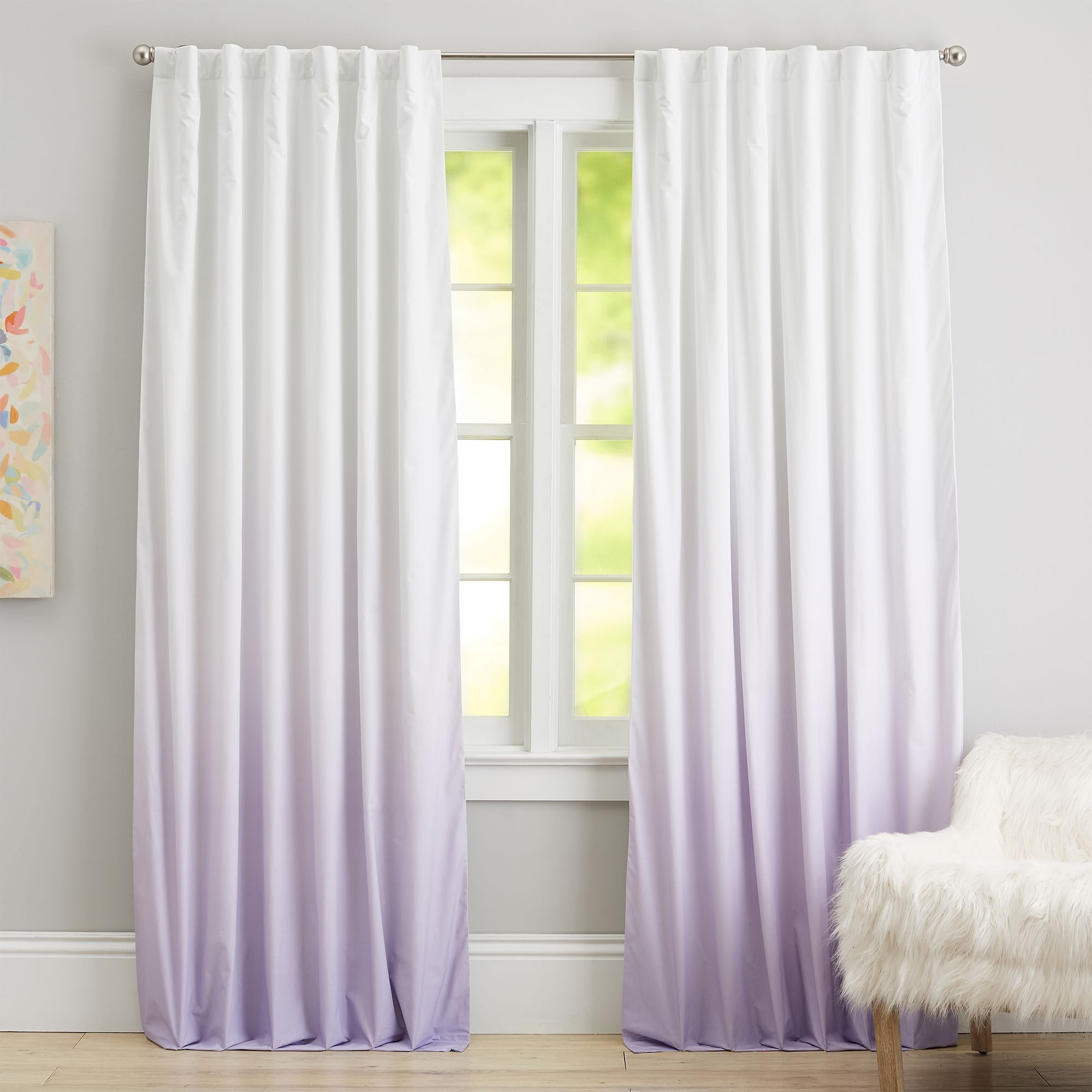 Ombre Blackout Curtain, 96", Lavender - Pottery Barn Teen