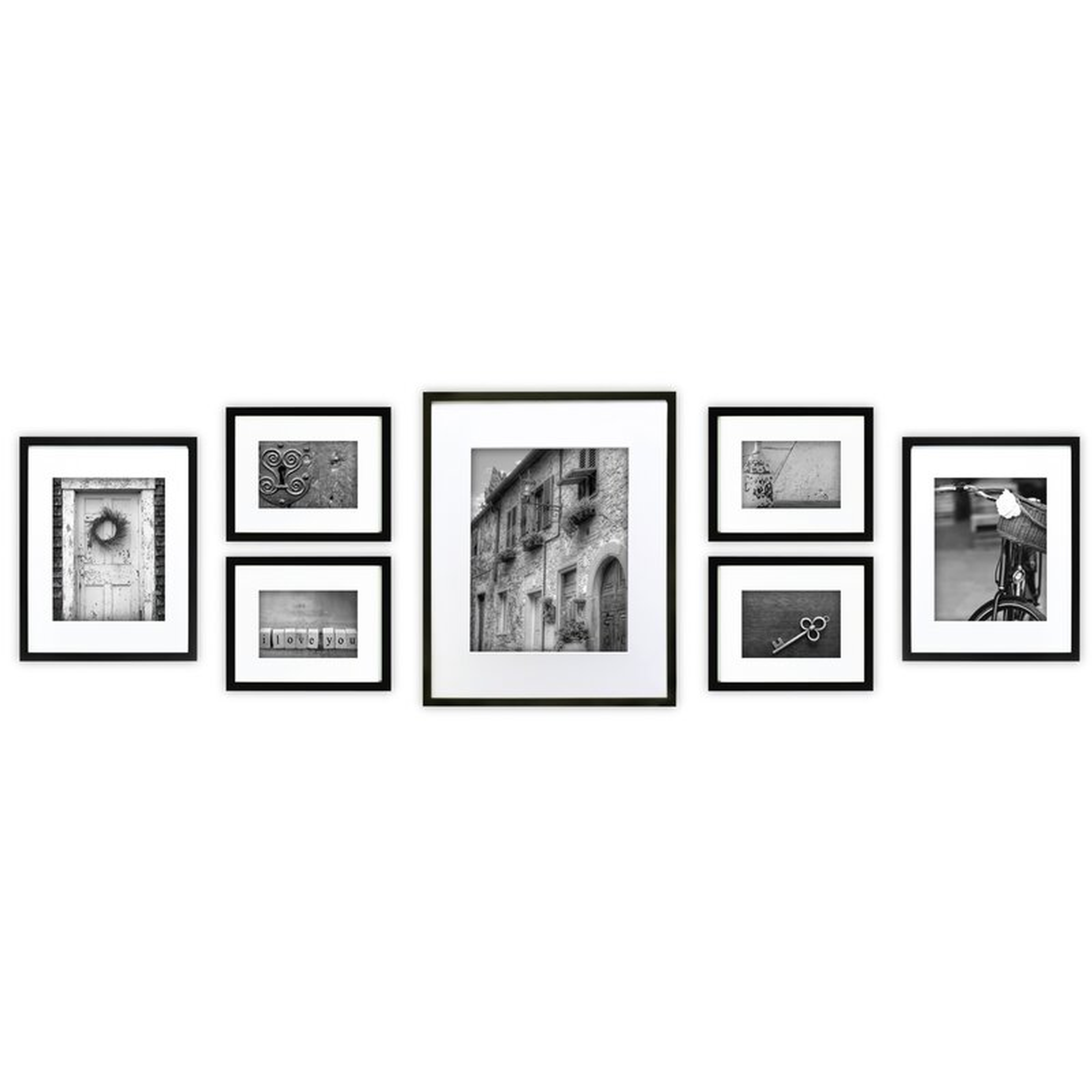 7 Piece Spears Picture Frame Set - Black - Wayfair