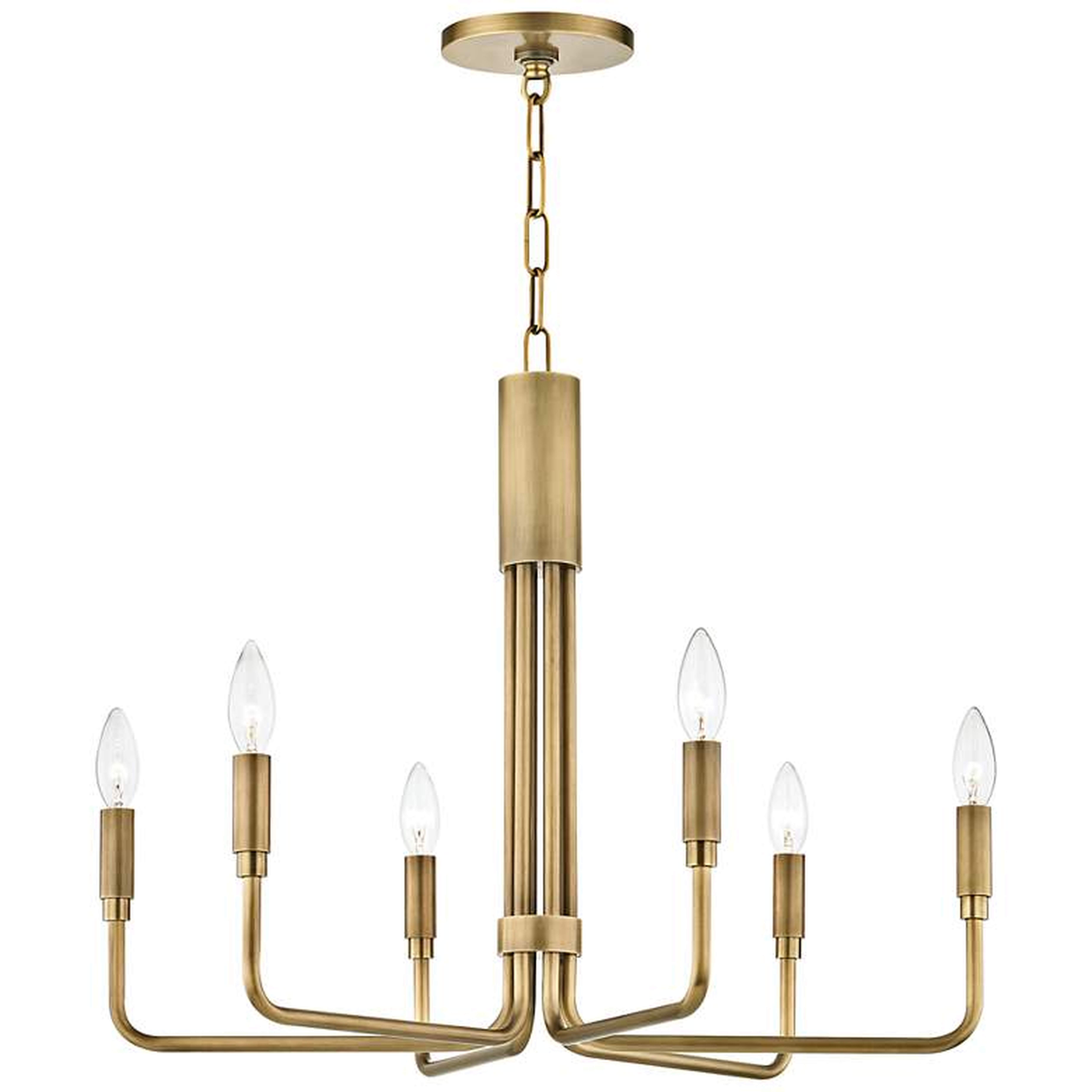 Mitzi Brigitte 25" Wide Aged Brass 6-Light Chandelier - Style # 47J52 - Lamps Plus