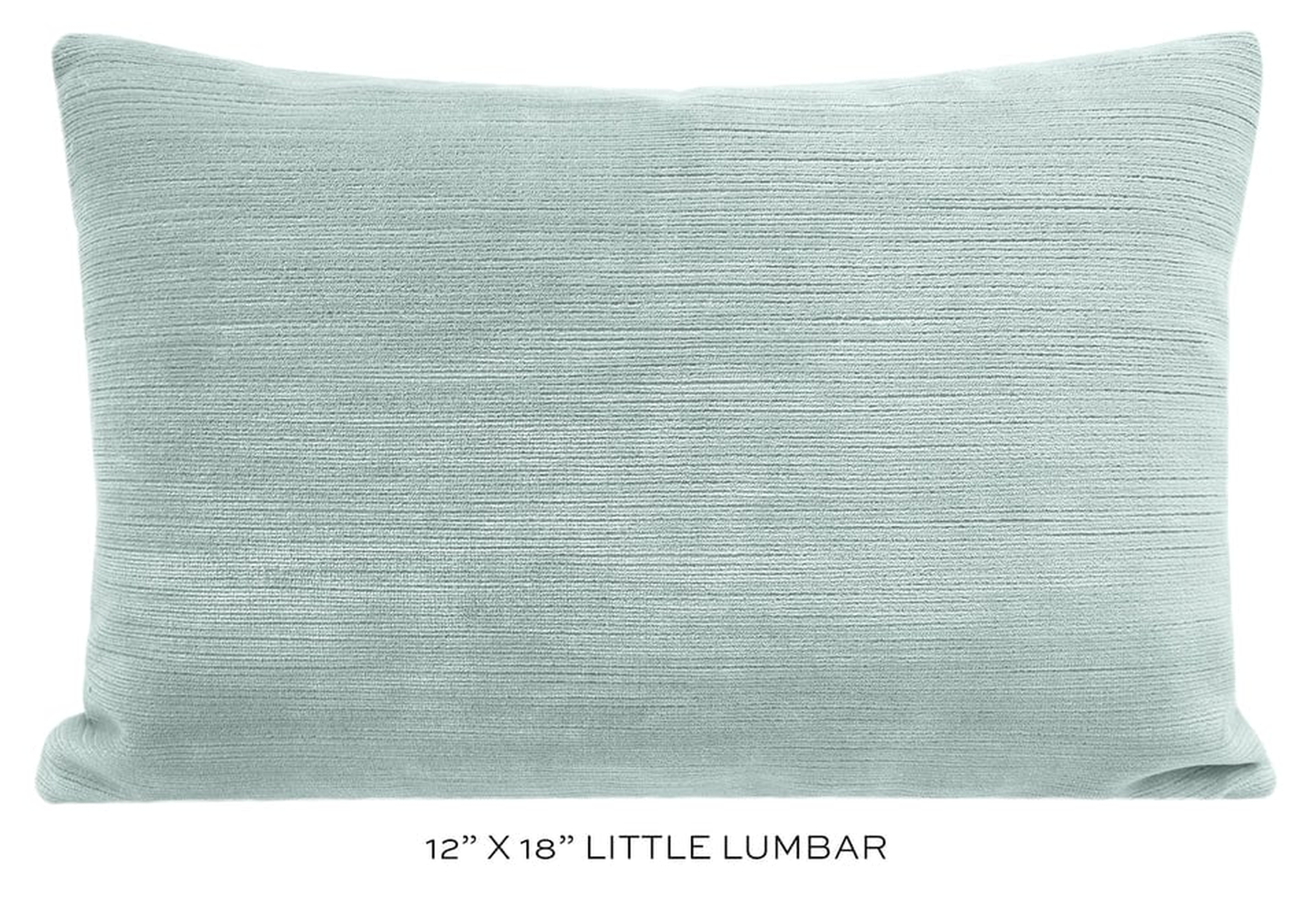 STRIE VELVET // SPA BLUE - LITTLE LUMBAR 12" X 18" - Little Design Company