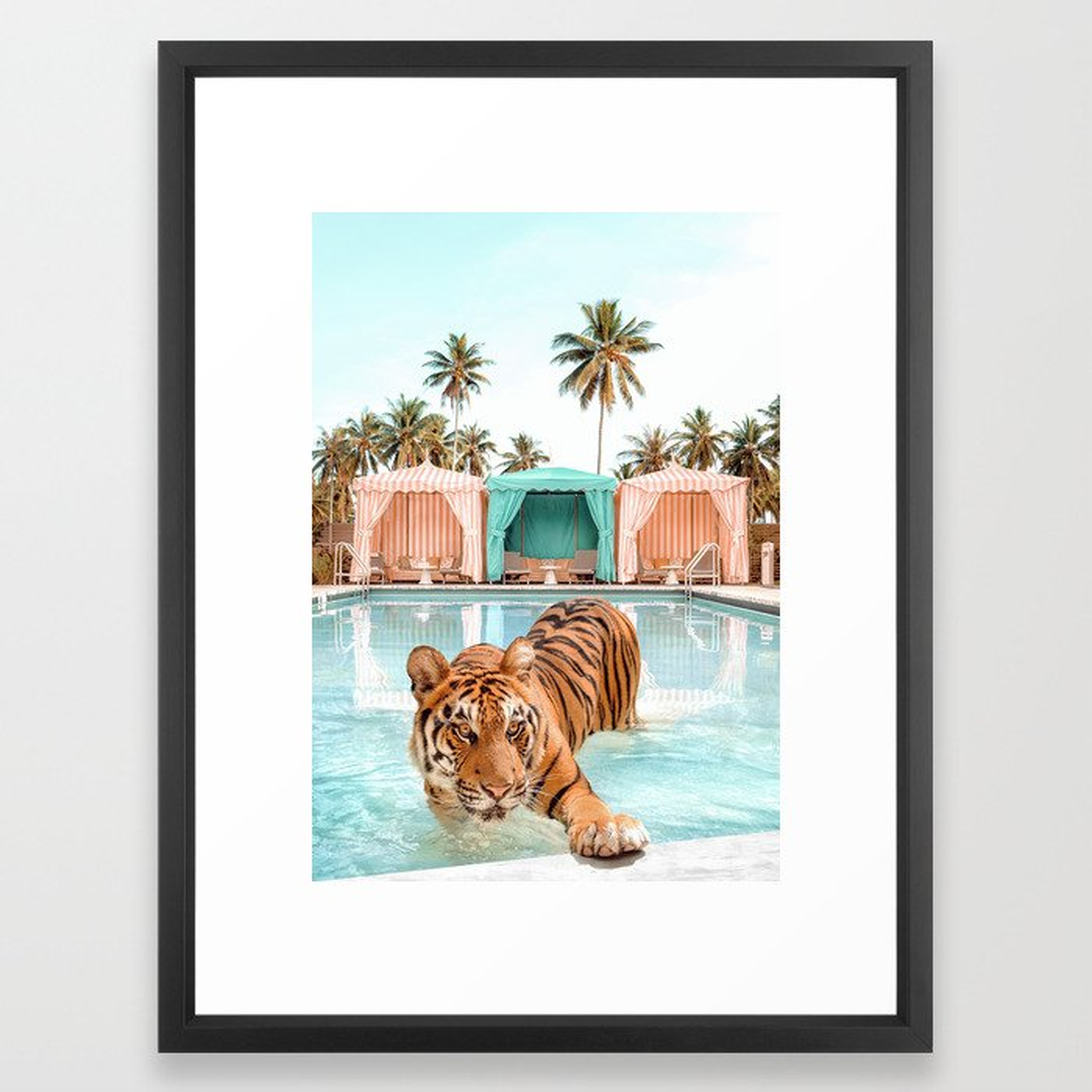 Cabana Tiger Framed Art Print - Society6