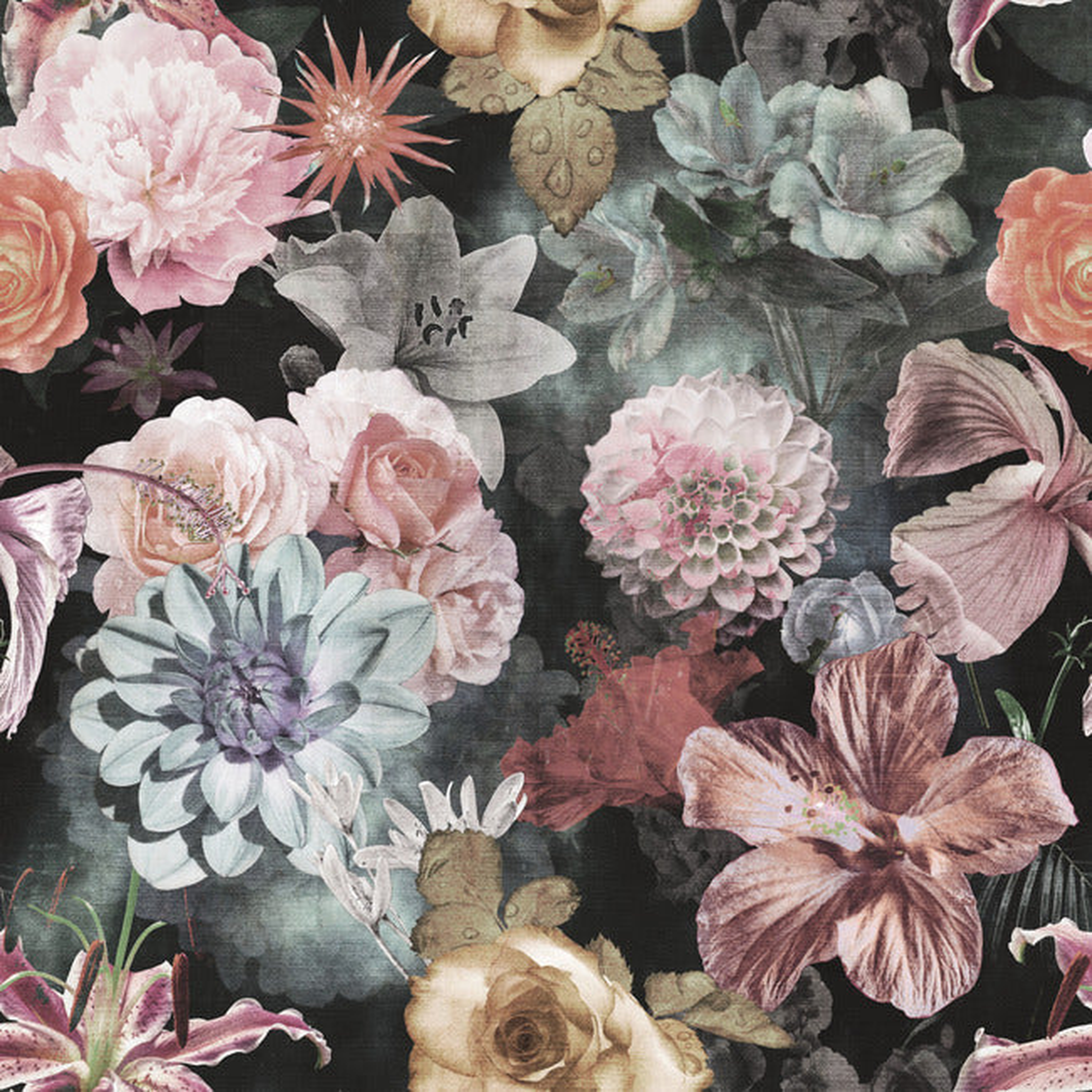 Vintage Floral Blooms Peel and Stick Wallpaper - York Wallcoverings