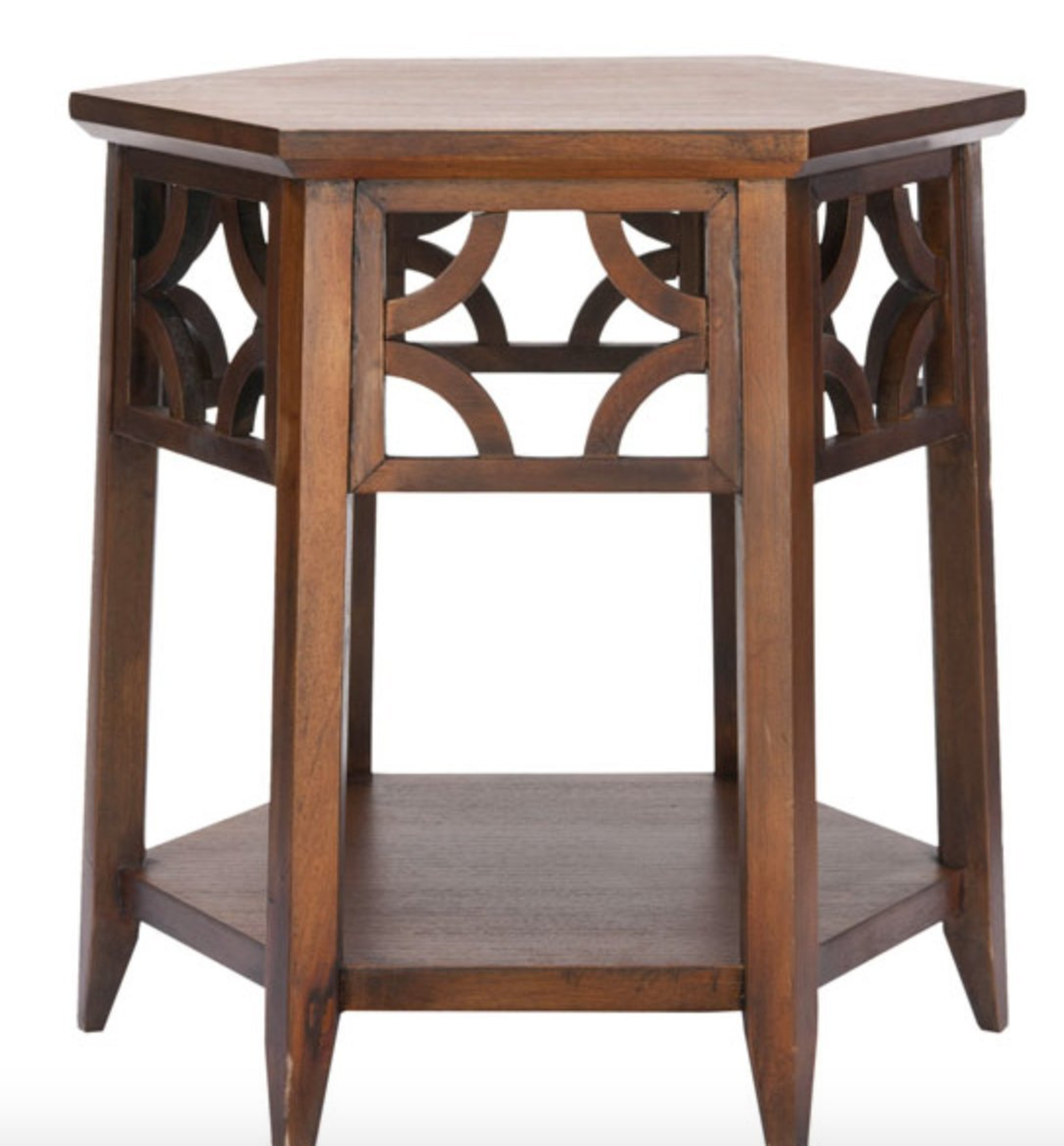 Connr Hexagon End Table - Brown - Safavieh - Safavieh