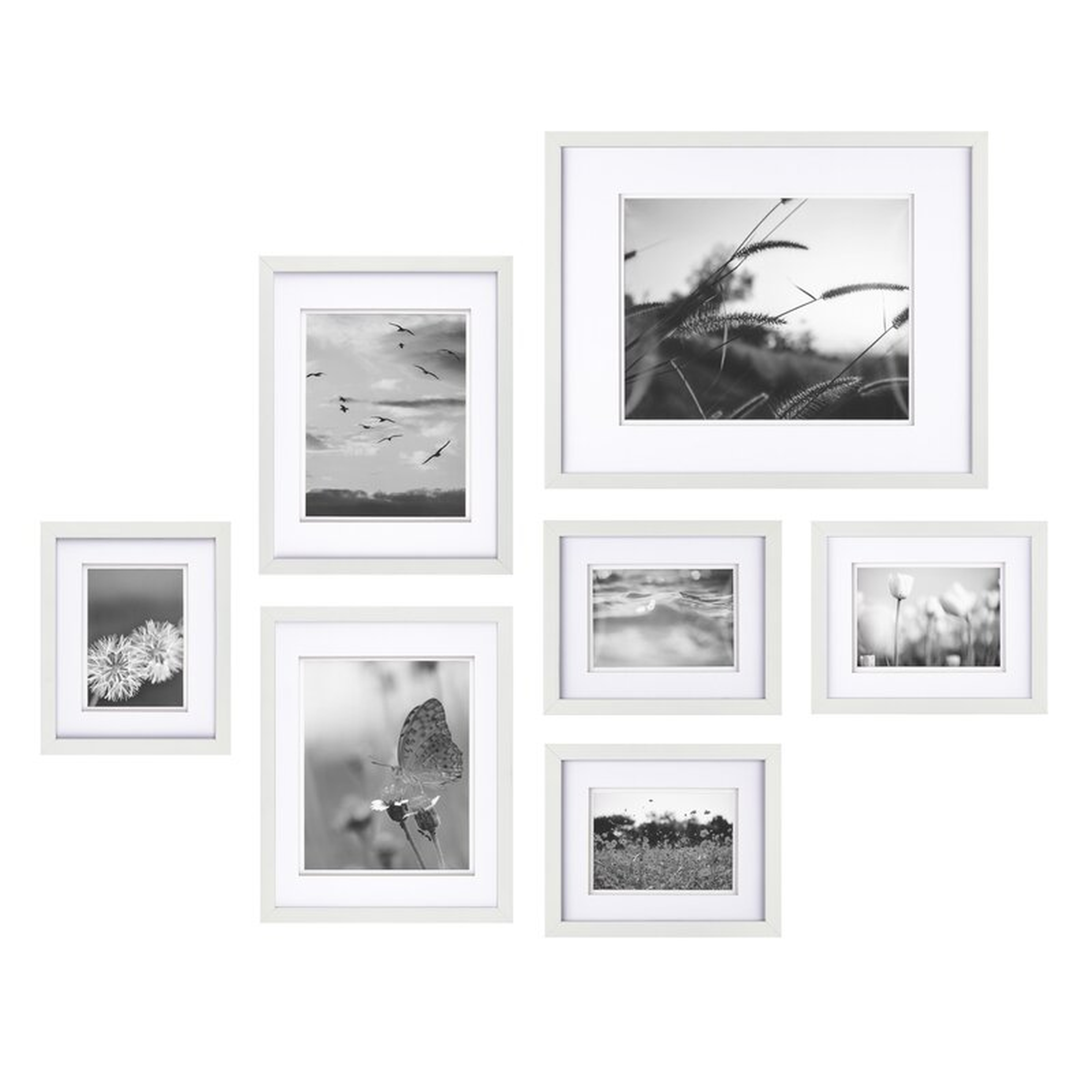 7 Piece Goin Build a Gallery Wall Picture Frame Set / White - Wayfair