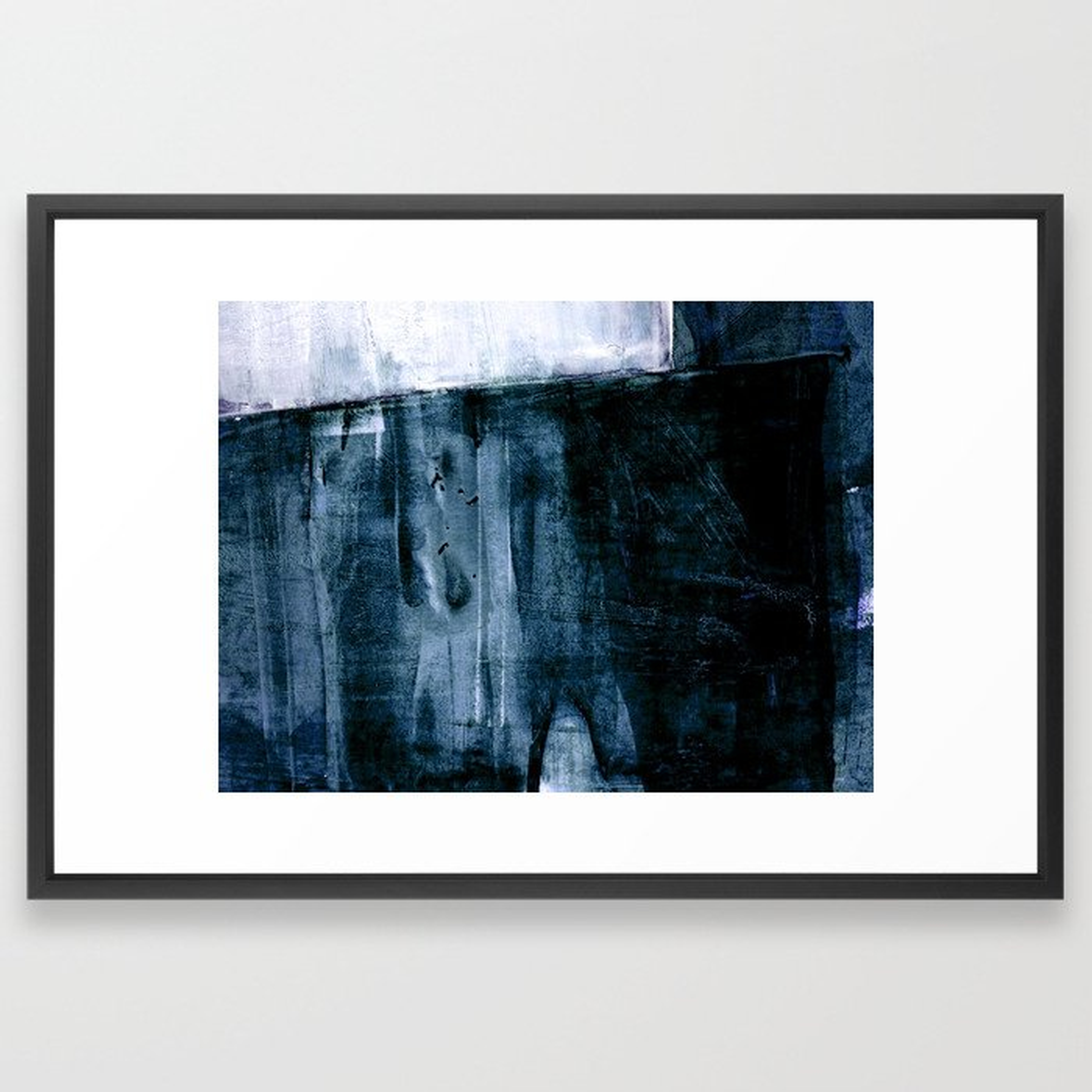 Indigo Blue and White Minimalist Abstract Painting Framed Art Print - Society6