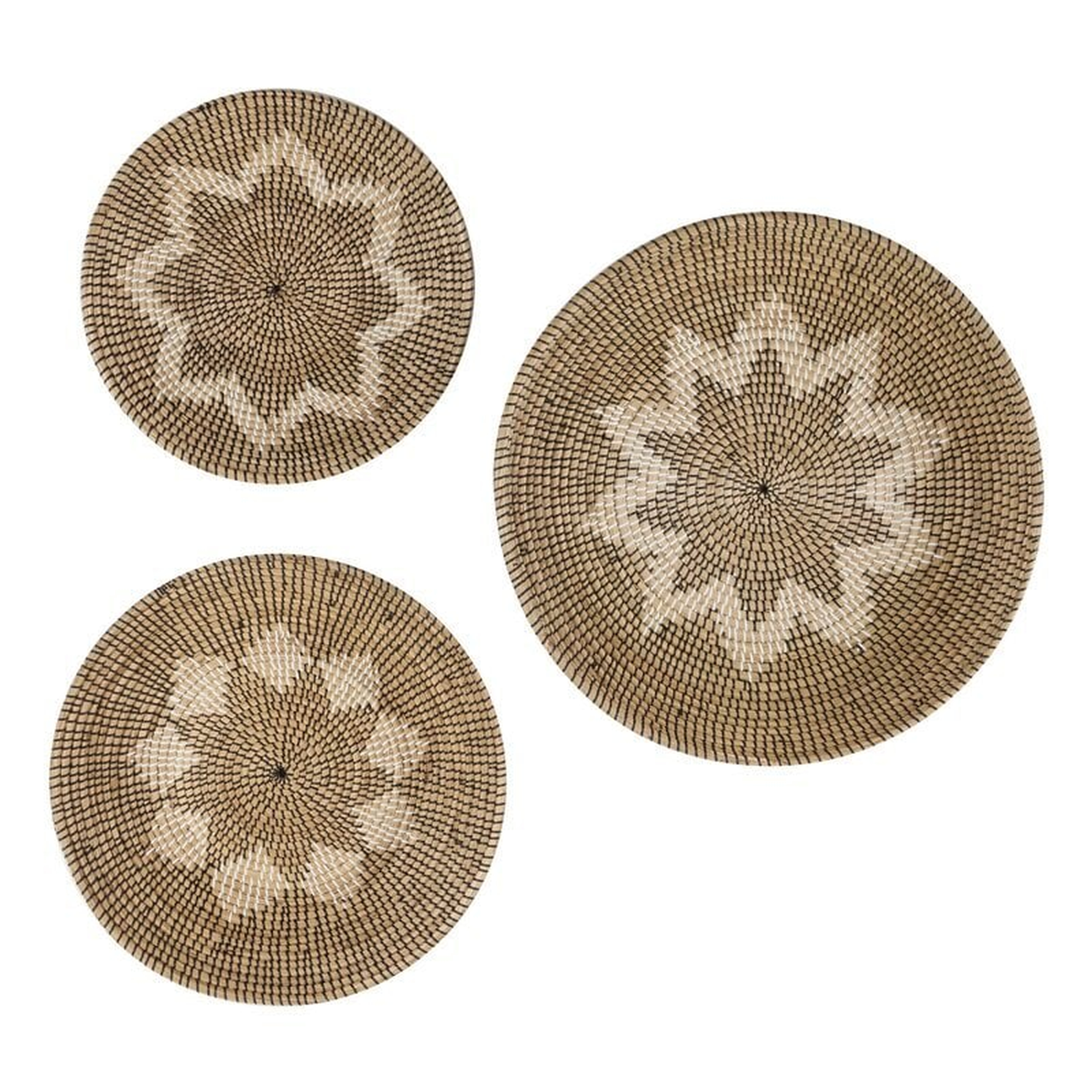 3 Piece Starburst Natural Seagrass Wall Décor Set - Wayfair