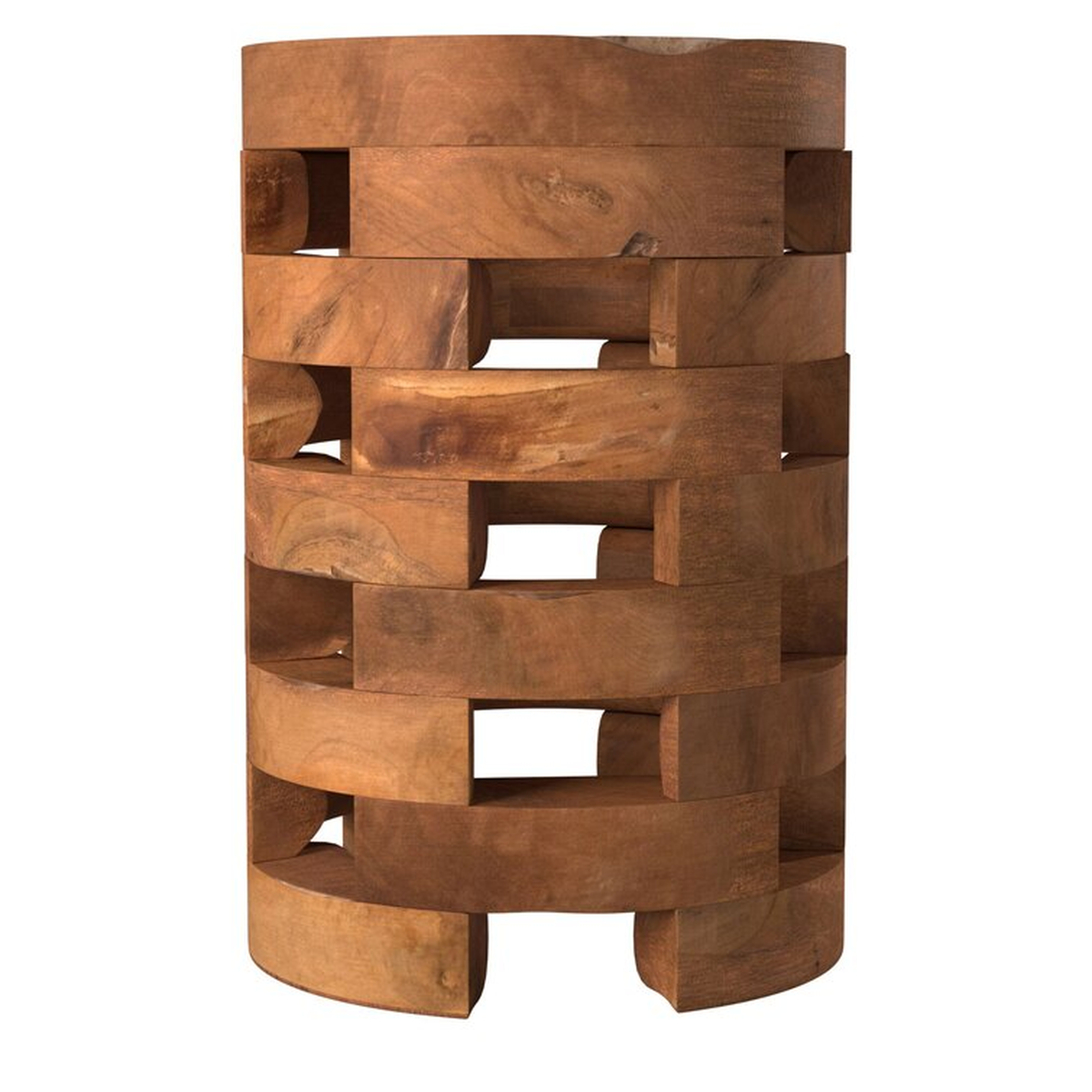 Ramon 18'' Tall Solid Wood Drum End Table - Wayfair
