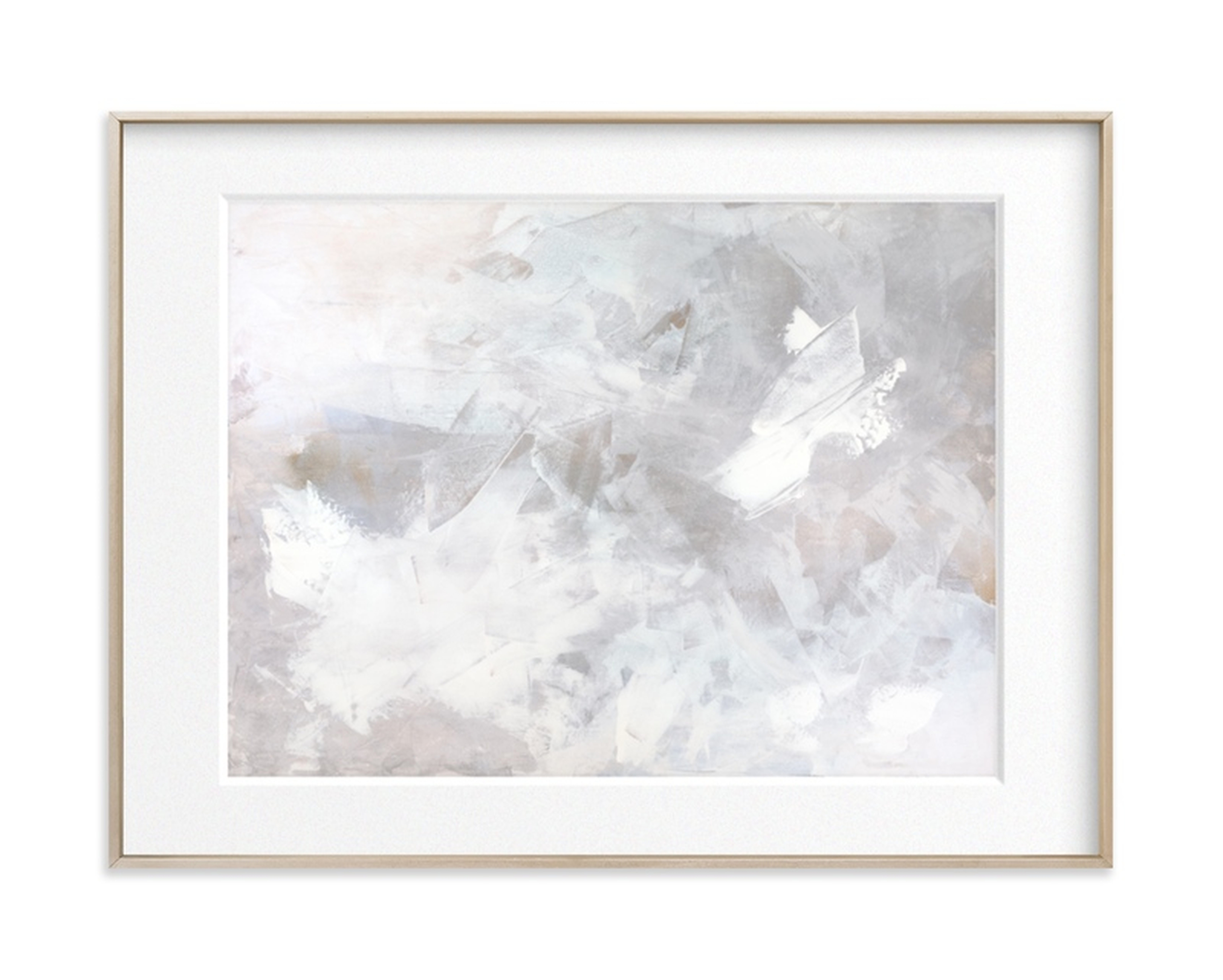 Melody in White - 24" x 18" - Matte Brass Frame - Matted - Minted