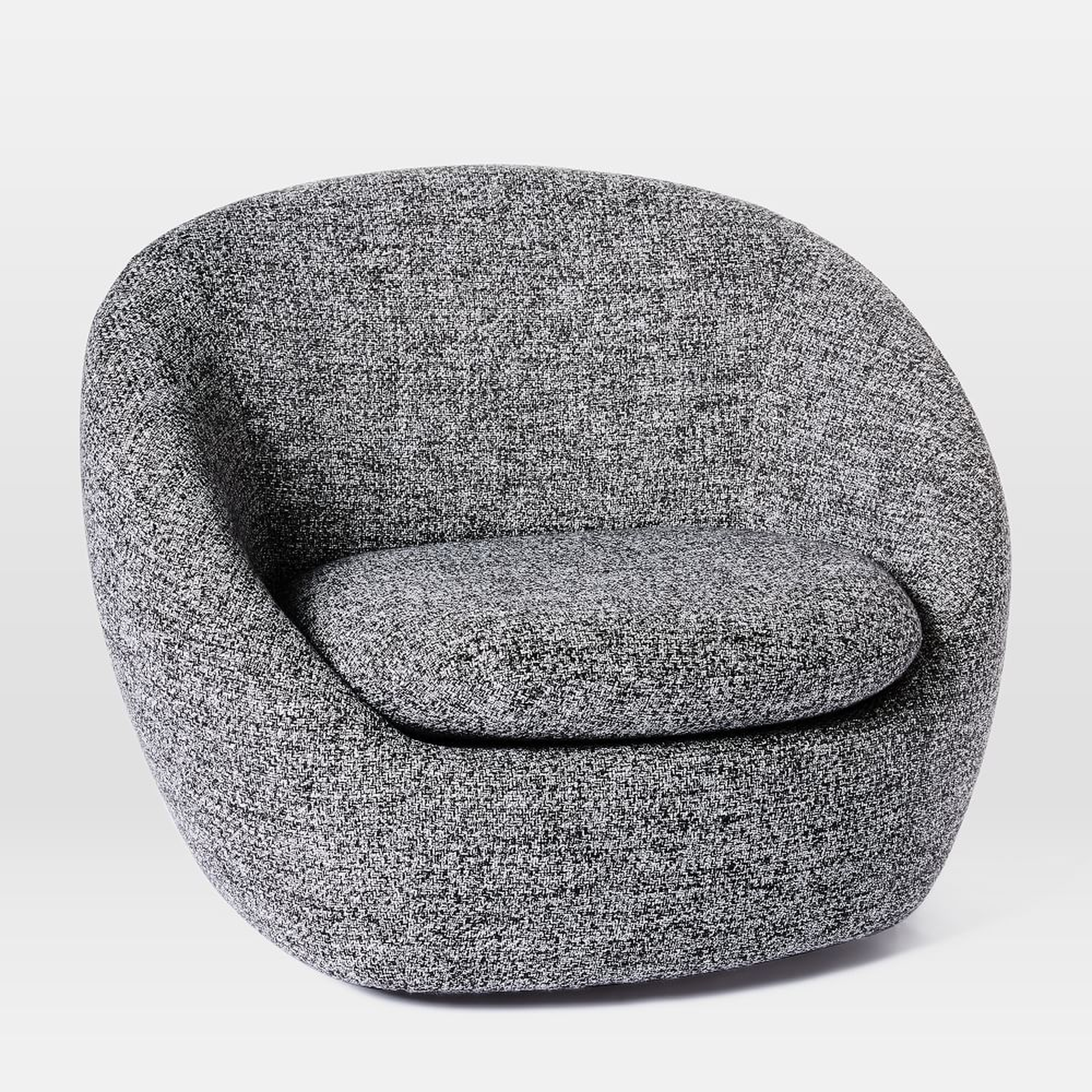 Cozy Swivel Chair, Chunky Melange, Black & White, Individual - West Elm