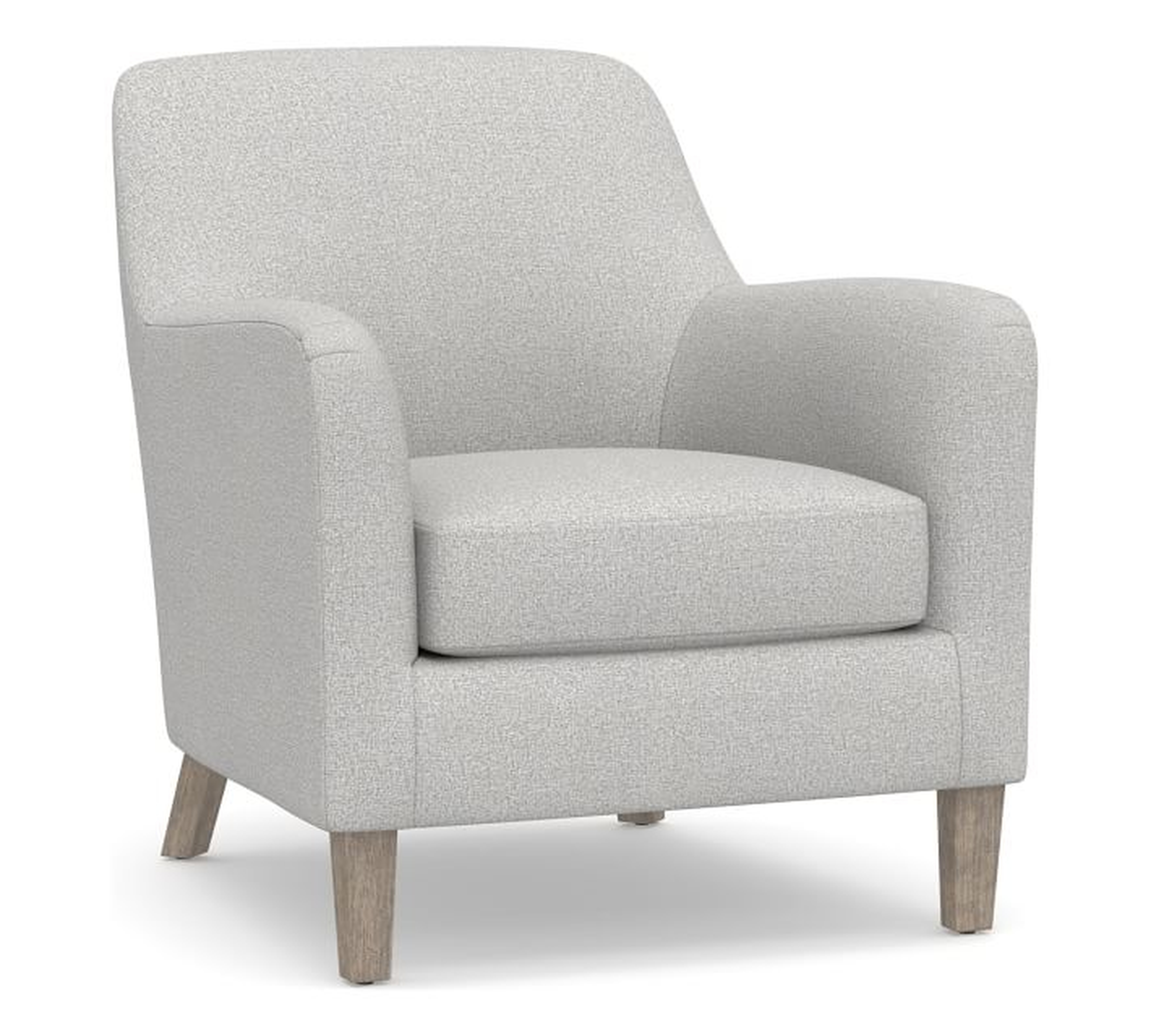 SoMa Burton Upholstered Armchair, Polyester Wrapped Cushions, Park Weave Ash - Pottery Barn