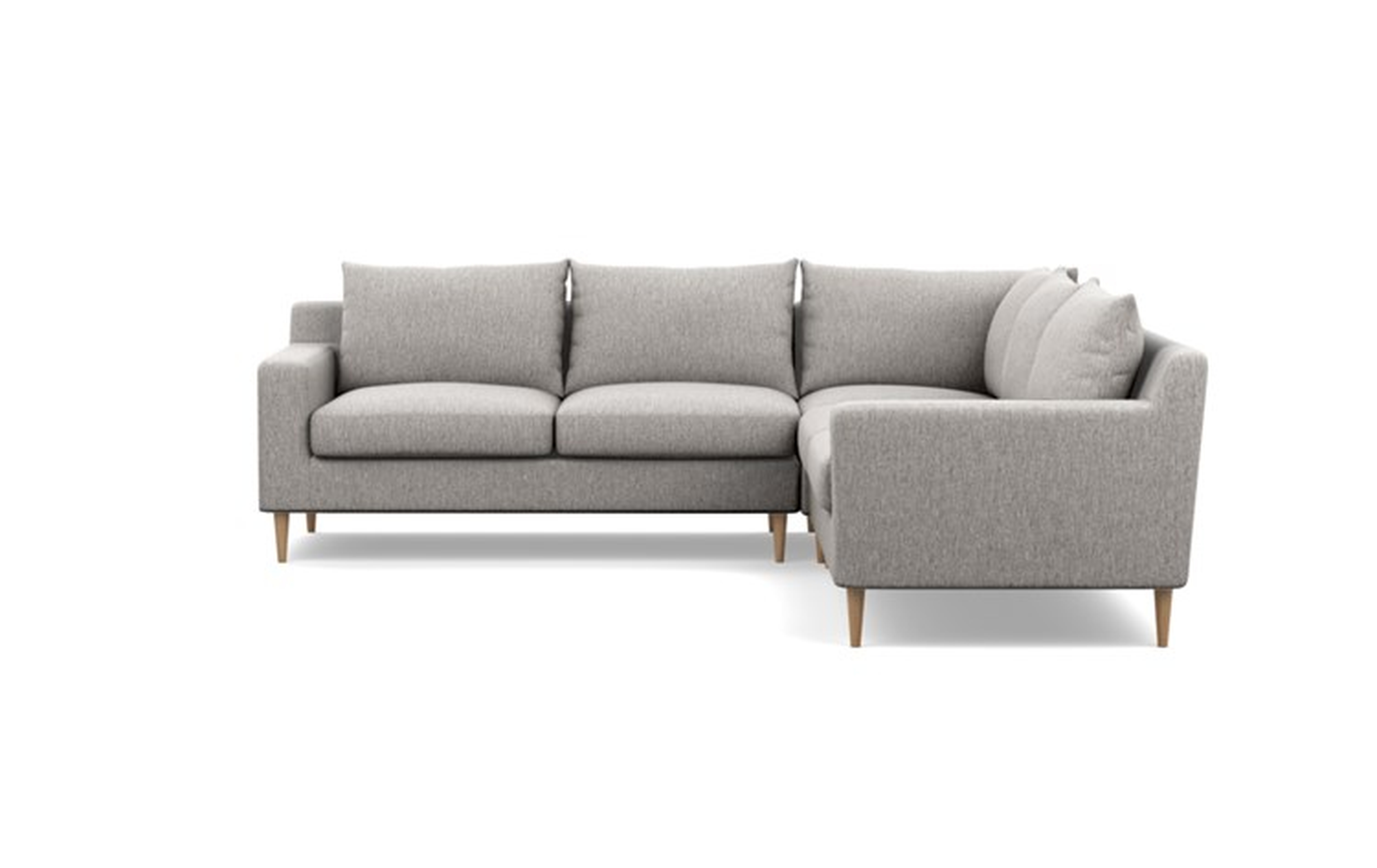 SLOAN Corner Sectional Sofa- Earth, Tapered Square Wood - Interior Define