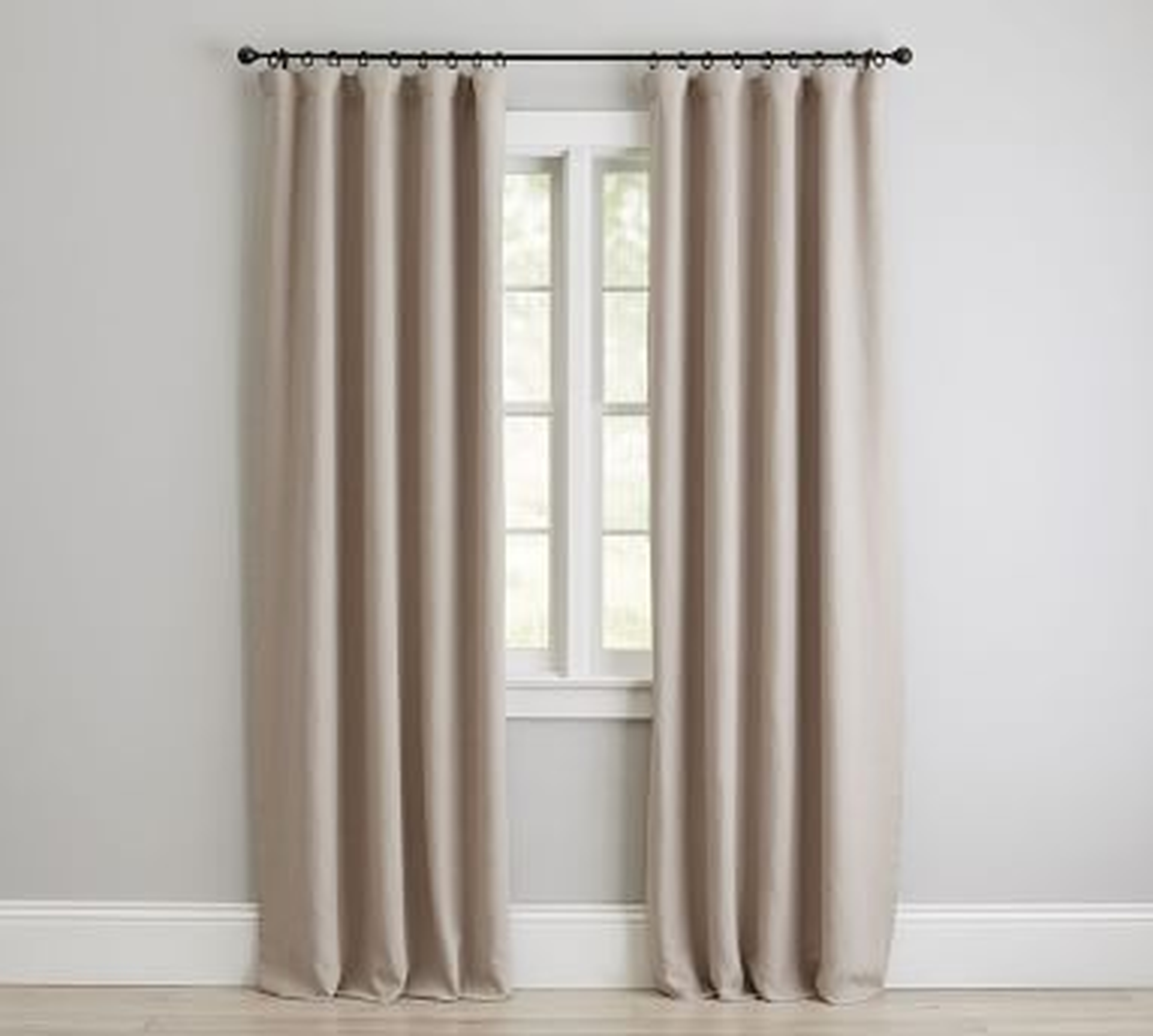 Custom Classic Belgian Linen Curtain, Dark Flax, 48 x 168" - Pottery Barn