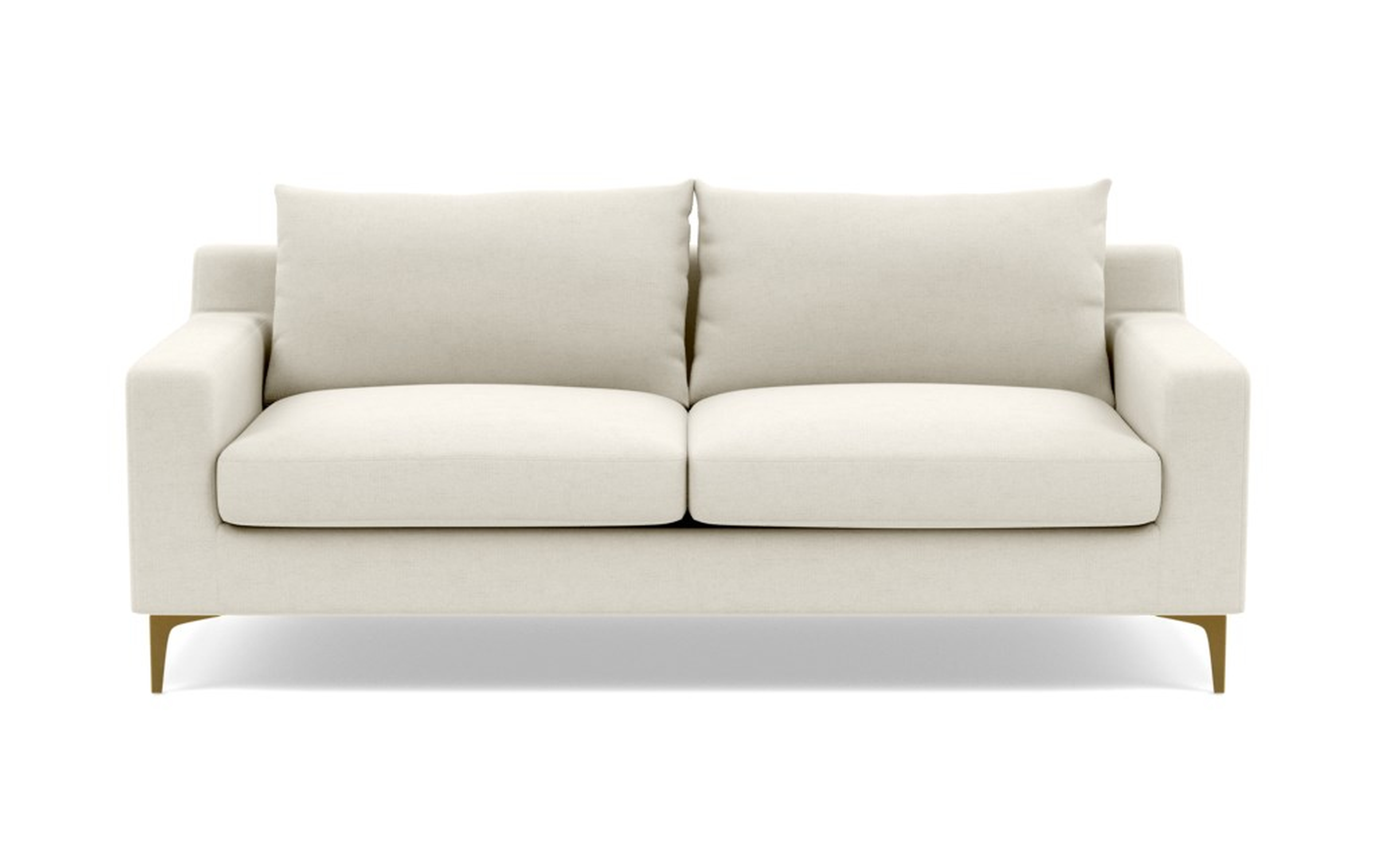 Sloan 91" sofa, chalk heathered weave,  brass plated sloan leg - Interior Define