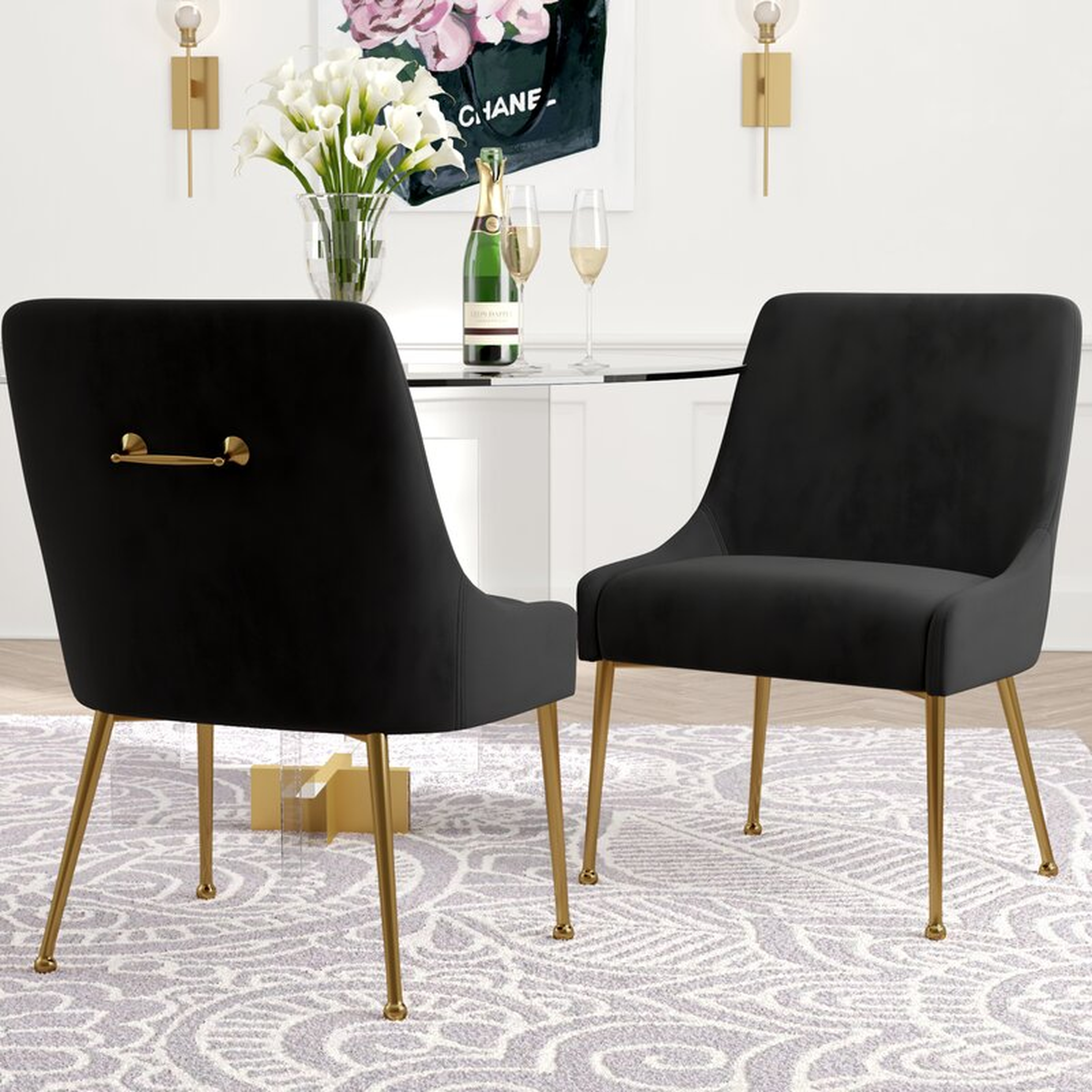 Stovall Velvet Upholstered Side Chair - Set of 2 - Wayfair