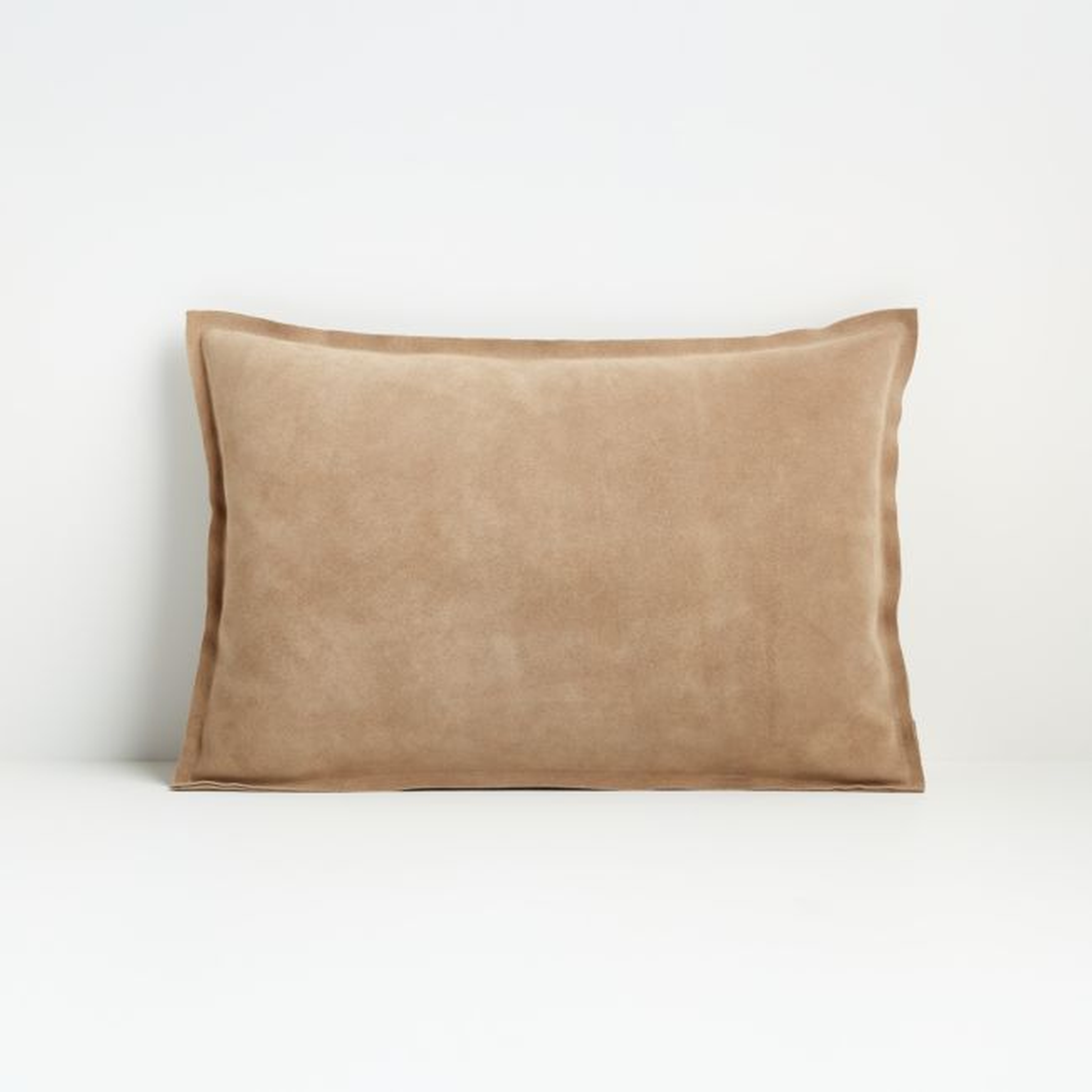 Camito Pebble 18"x12" Suede Pillow with Feather-Down Insert - Crate and Barrel