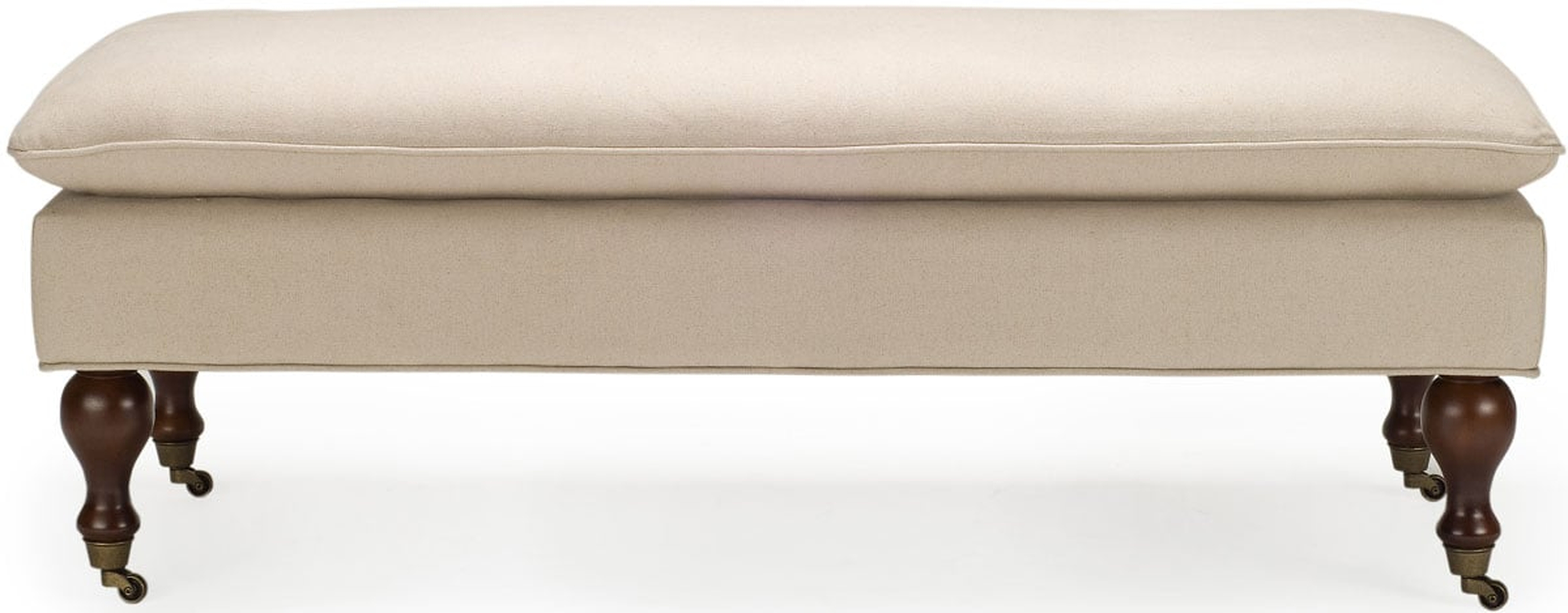 Hampton Pillowtop Bench - Taupe/Cherry Mahogany - Safavieh - Safavieh