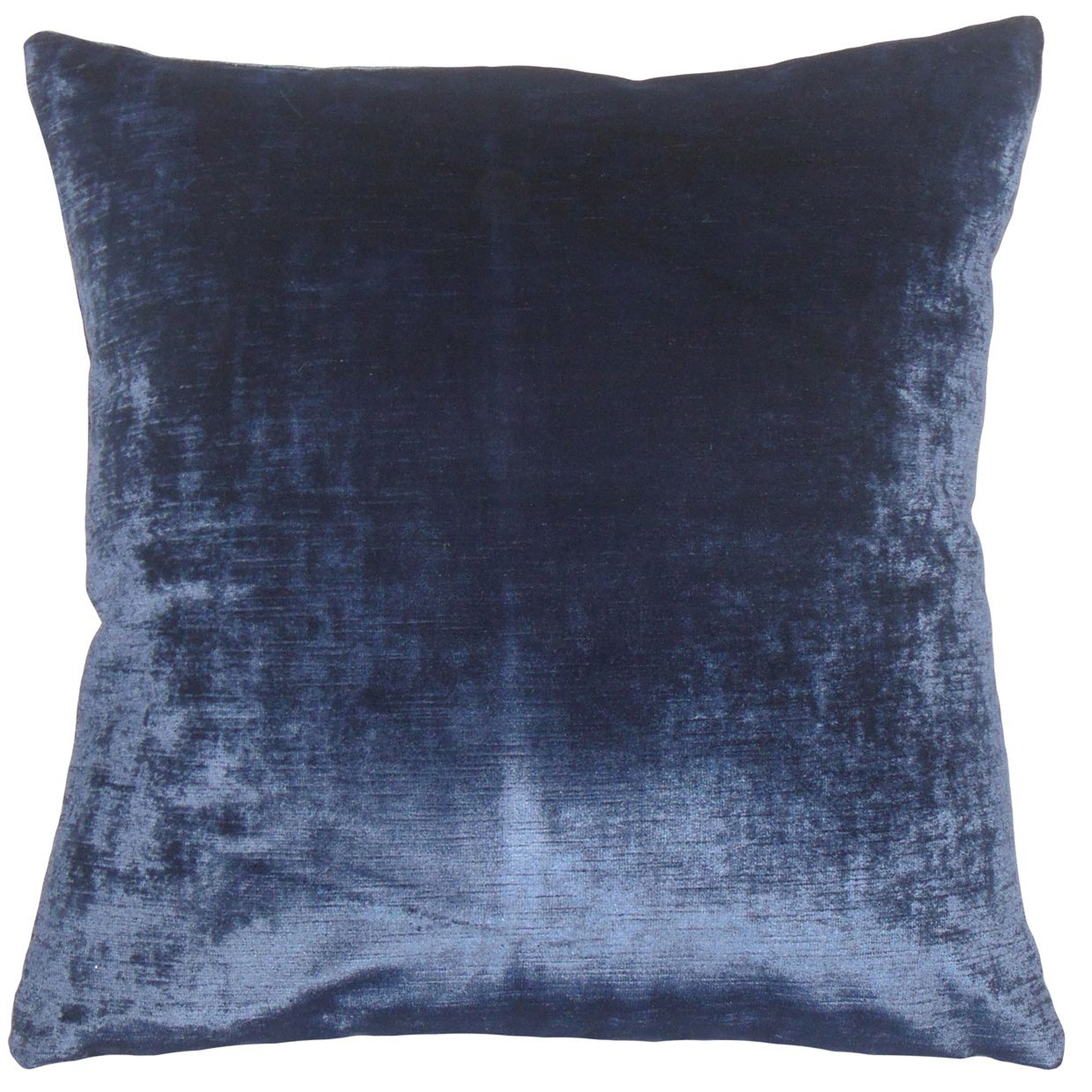 Classic Velvet Pillow, Blue, 18" x 18" - Havenly Essentials