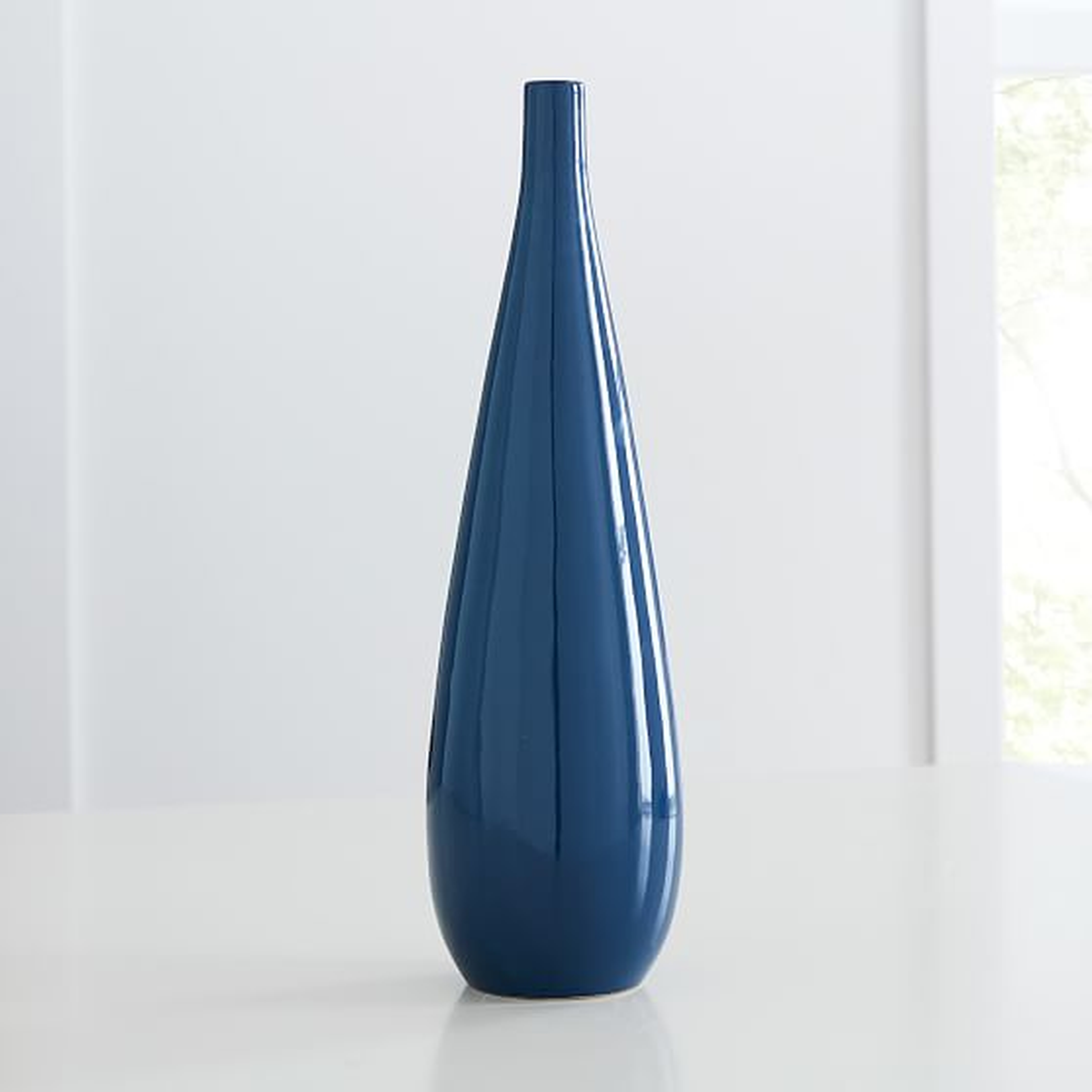 Bright Ceramicist Vase, Tall Teardrop, Blue - West Elm