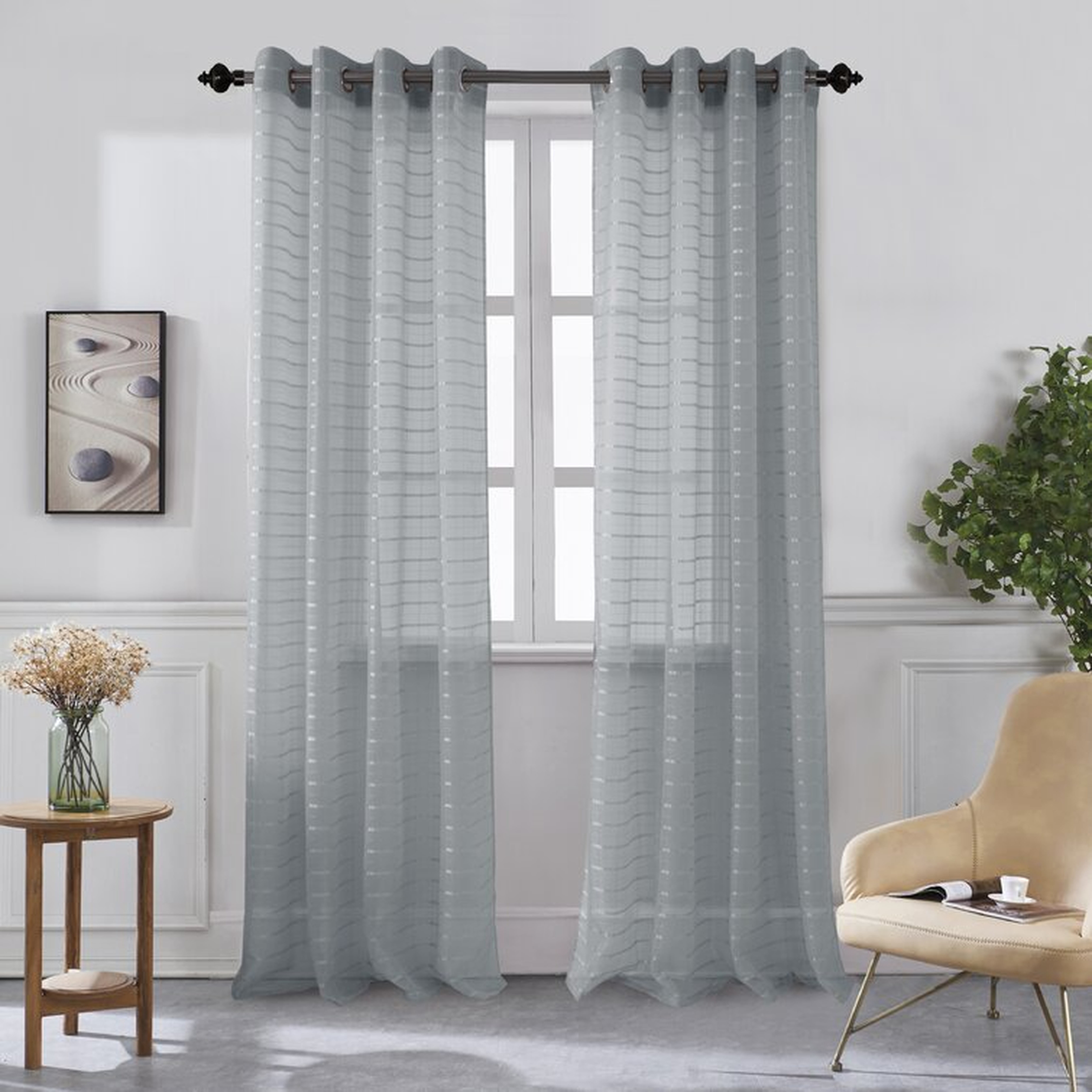 Kaci-Lea Solid Sheer Grommet Curtain Panels (Set of 2) - Wayfair