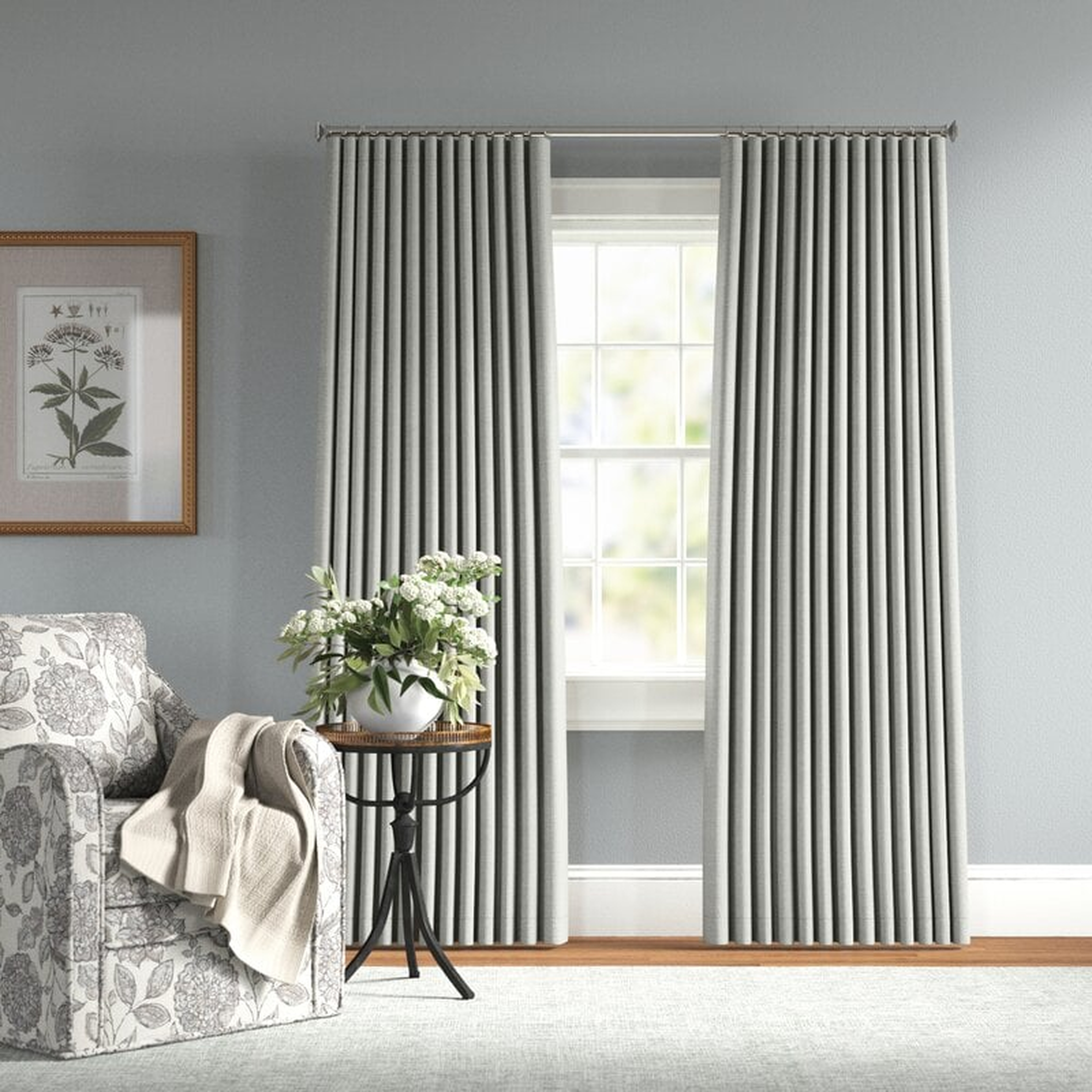 Ottis Solid 96L Blackout Rod Pocket Single Curtain Panel Heather Gray - Wayfair