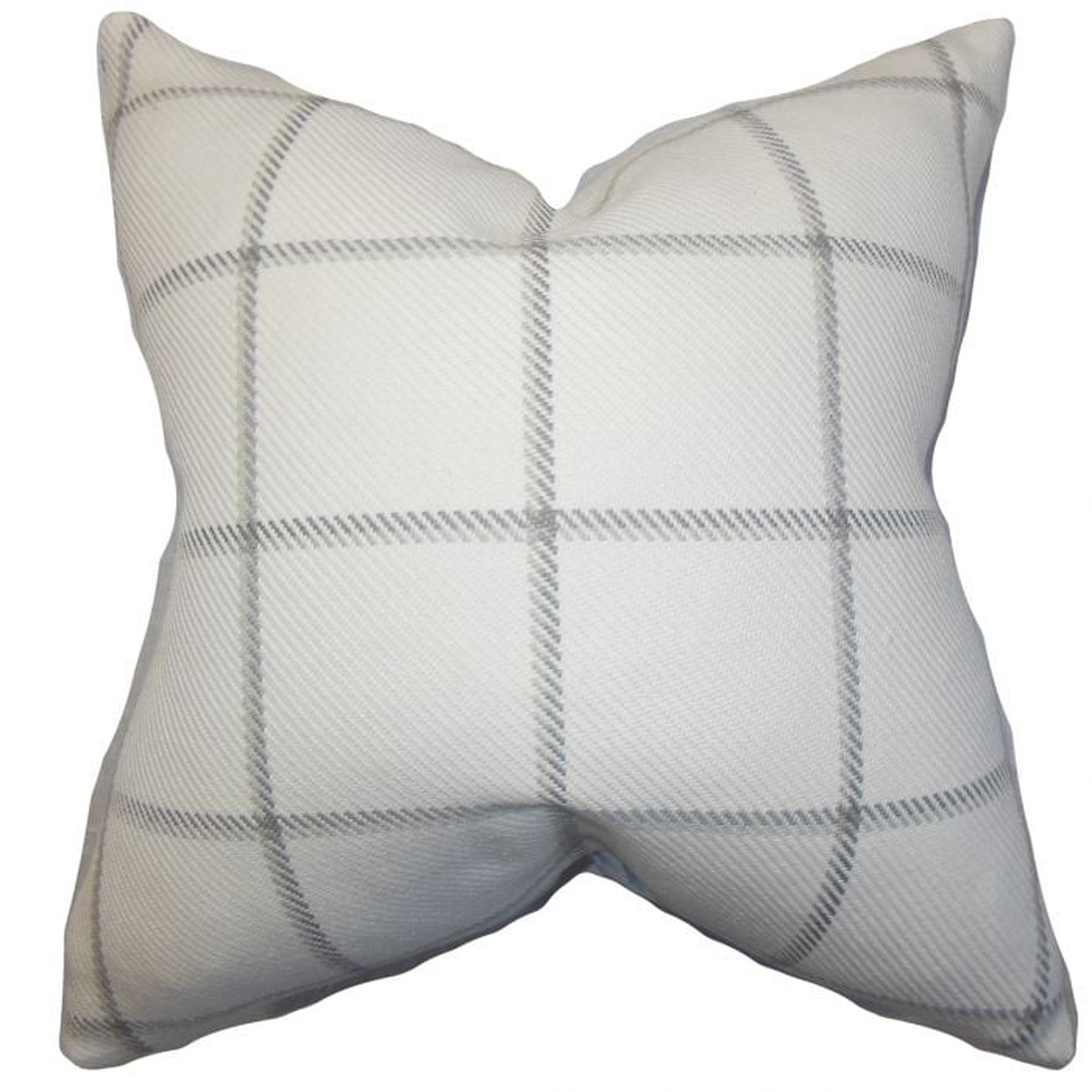Wilmie Plaid Pillow, Gray & White, 18" x 18" - Linen & Seam